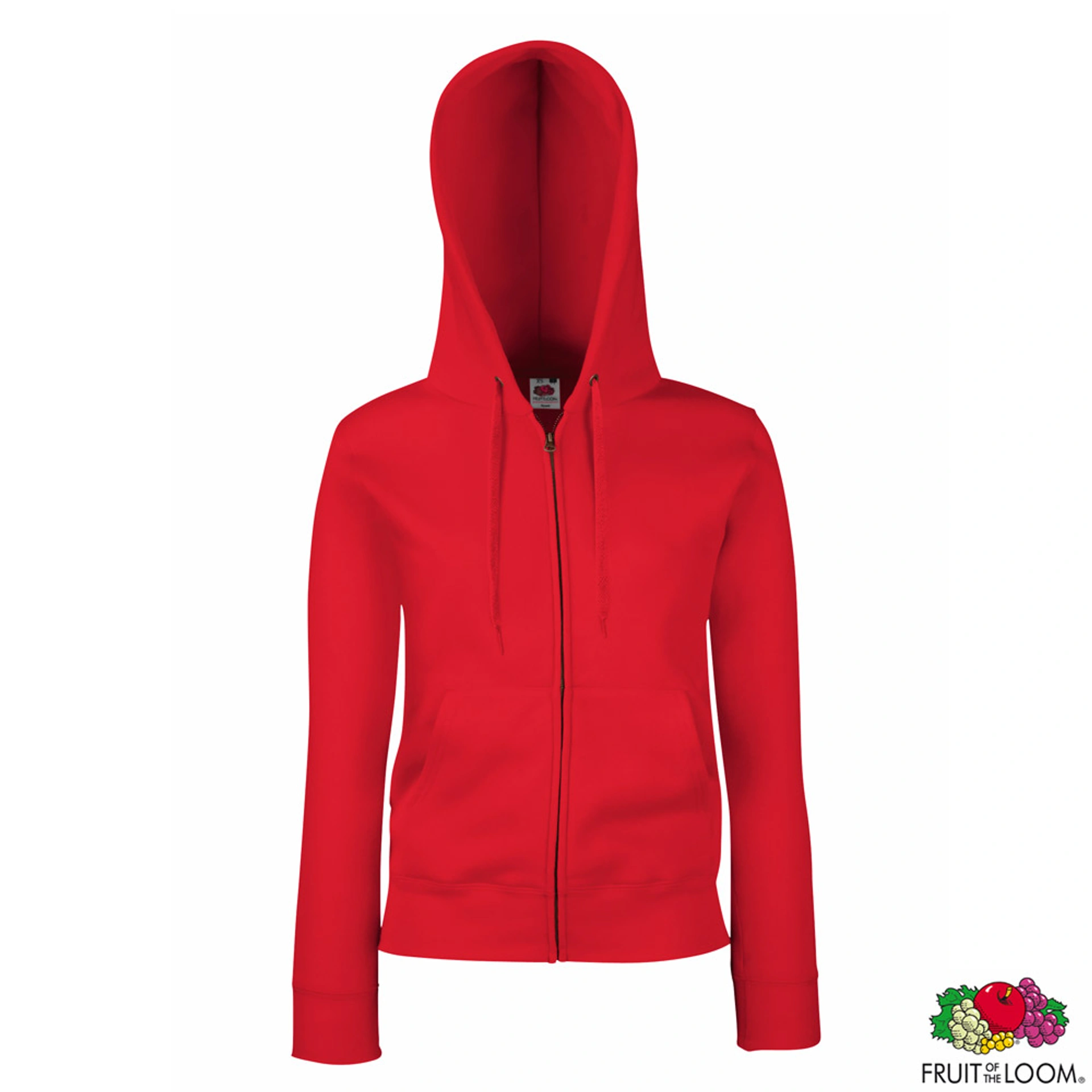 Толстовка 'Lady-Fit Premium Sweat Jacket' (Fruit of the Loom) - Червоний / 2XL