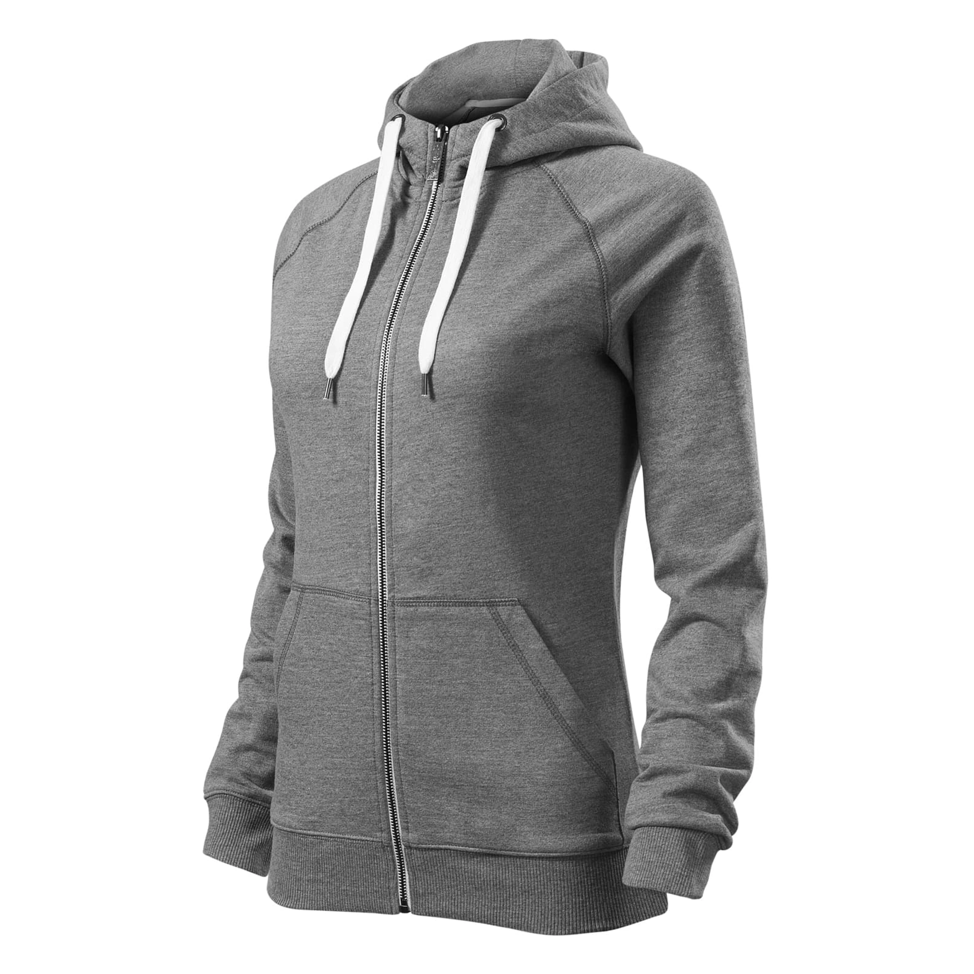 Реглан жіночий на блискавці Voyage 320, TM Malfini - dark grey melange / 2XL