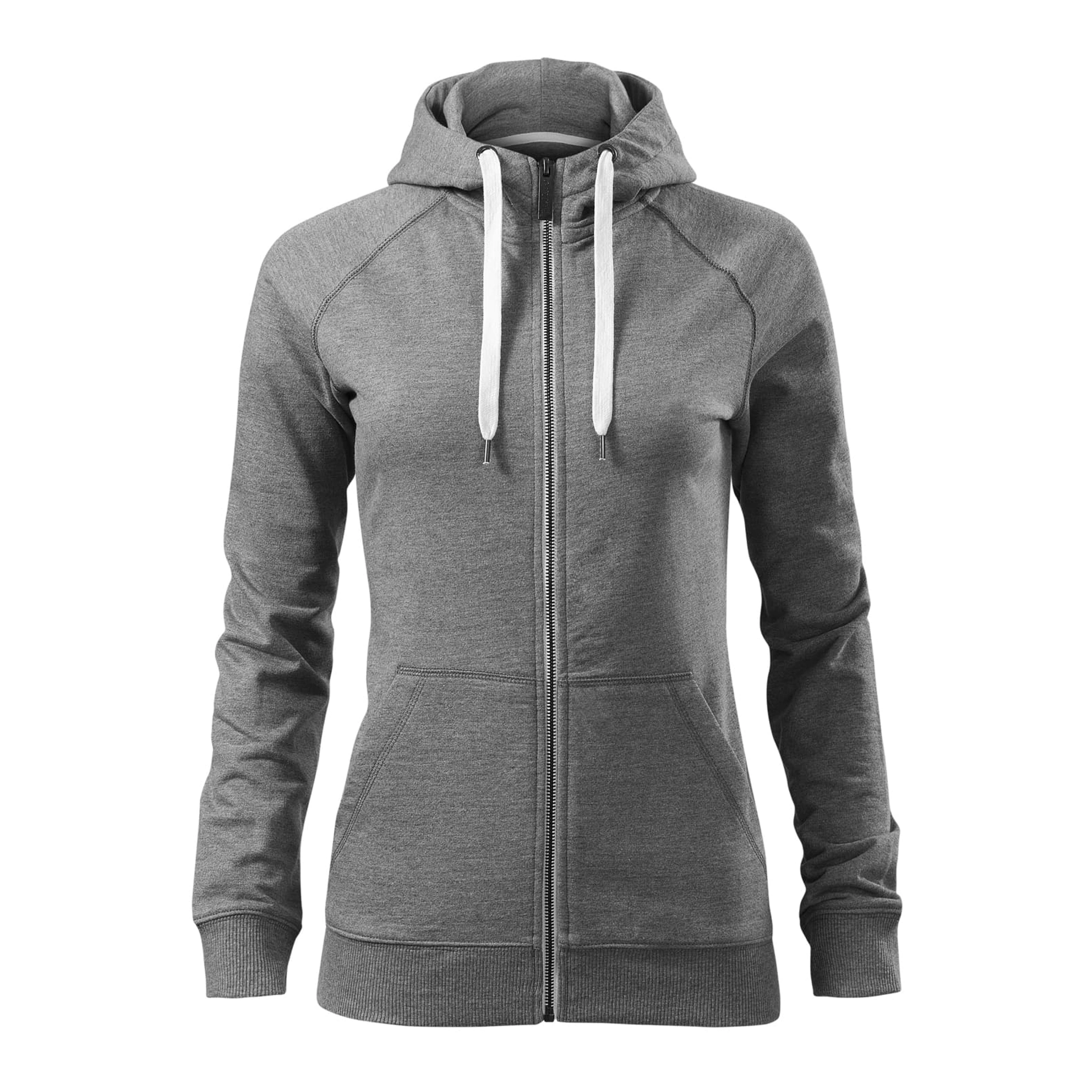 Реглан жіночий на блискавці Voyage 320, TM Malfini - dark grey melange / 2XL