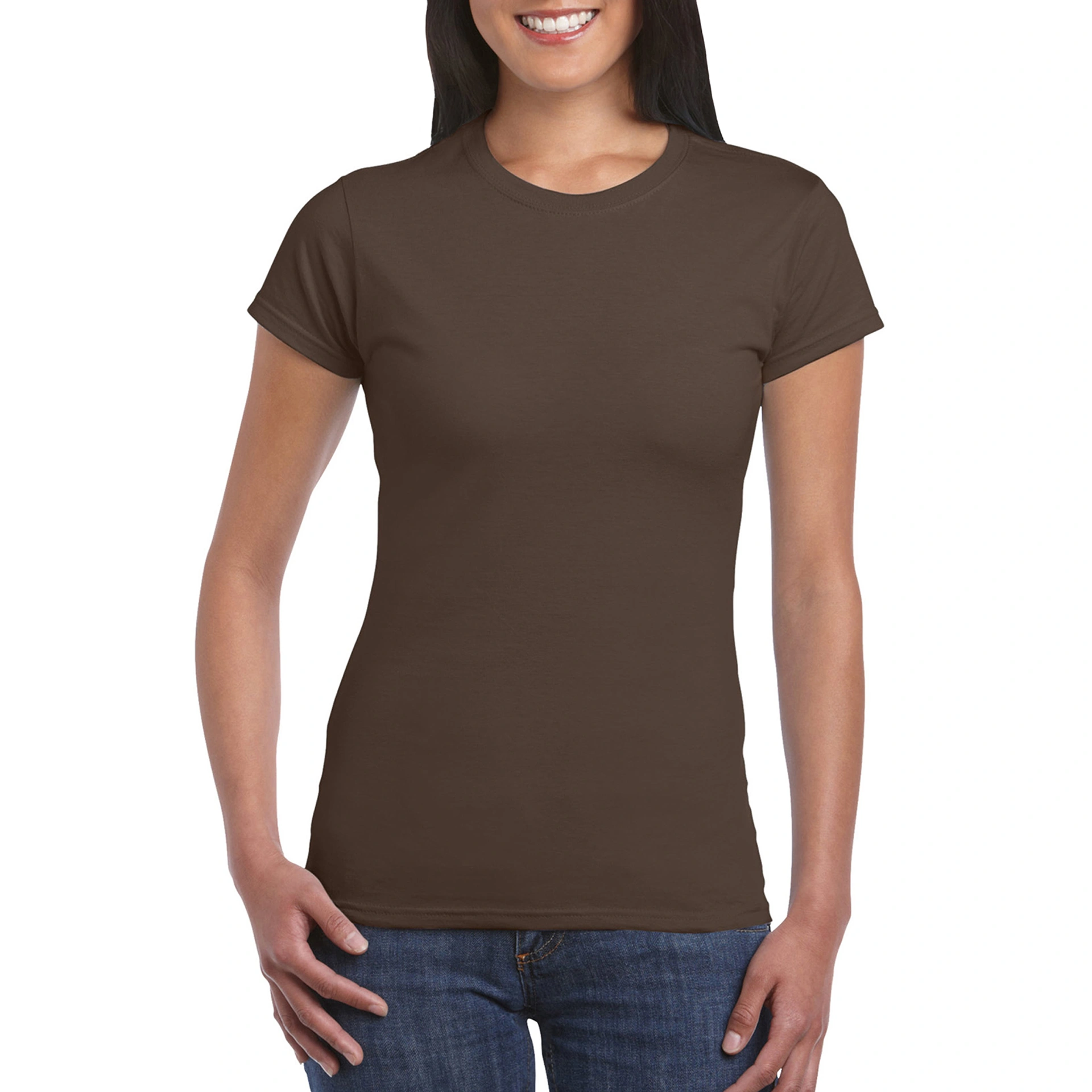 Футболка жіноча SoftStyle 153 - dark chocolate / 2XL