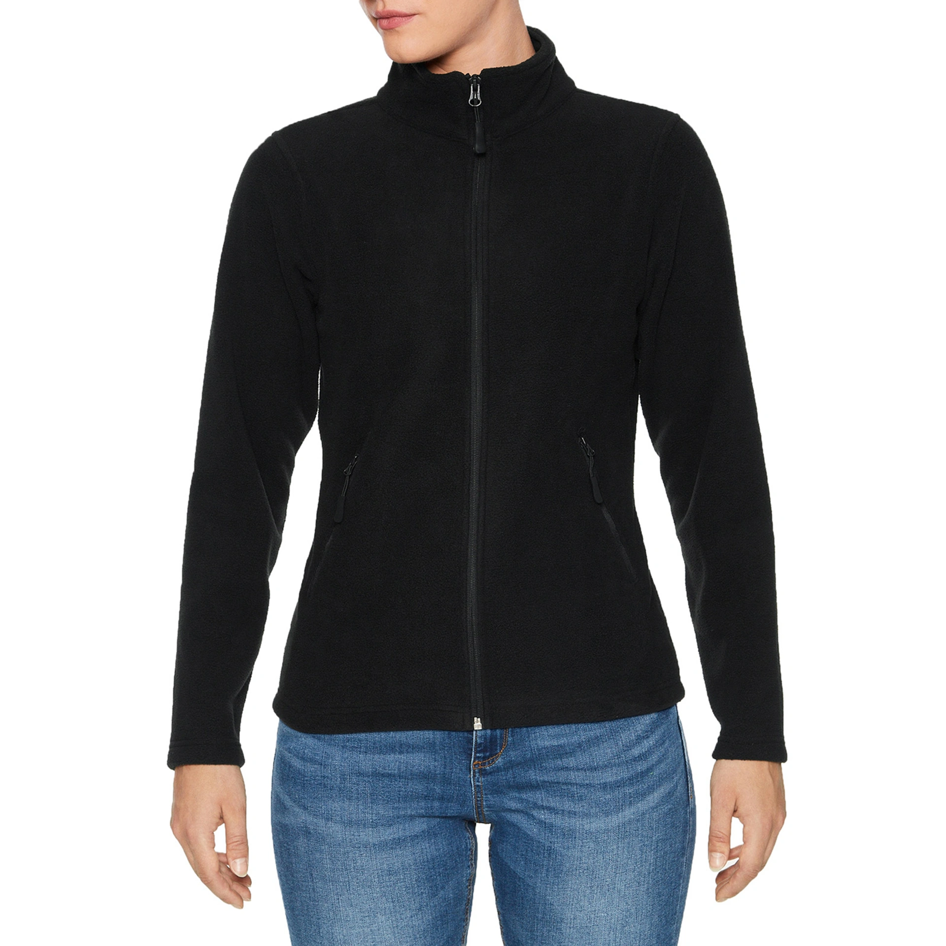 Реглан з мікрофлісу на блискавці жіночий Hammer 280, TM Gildan - black / 2XL