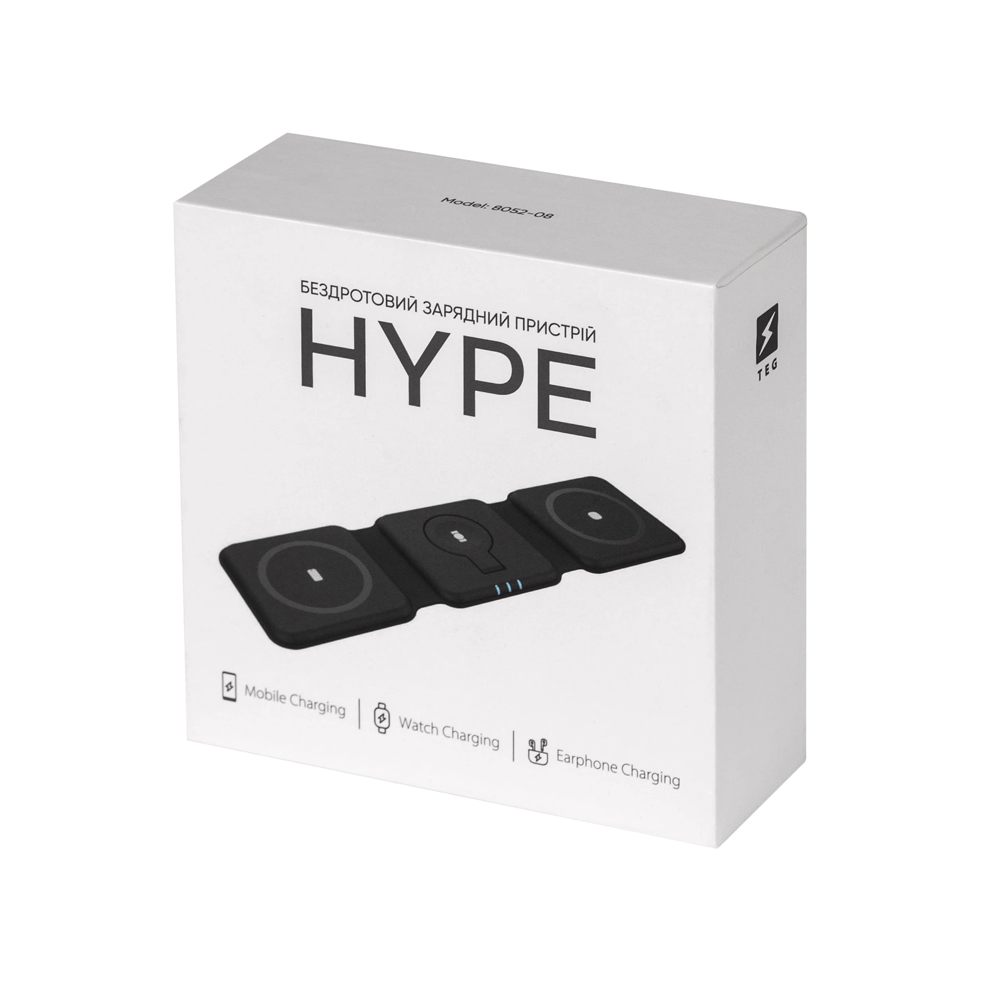 Бездротовий зарядний пристрій HYPE, TM TEG - чорний