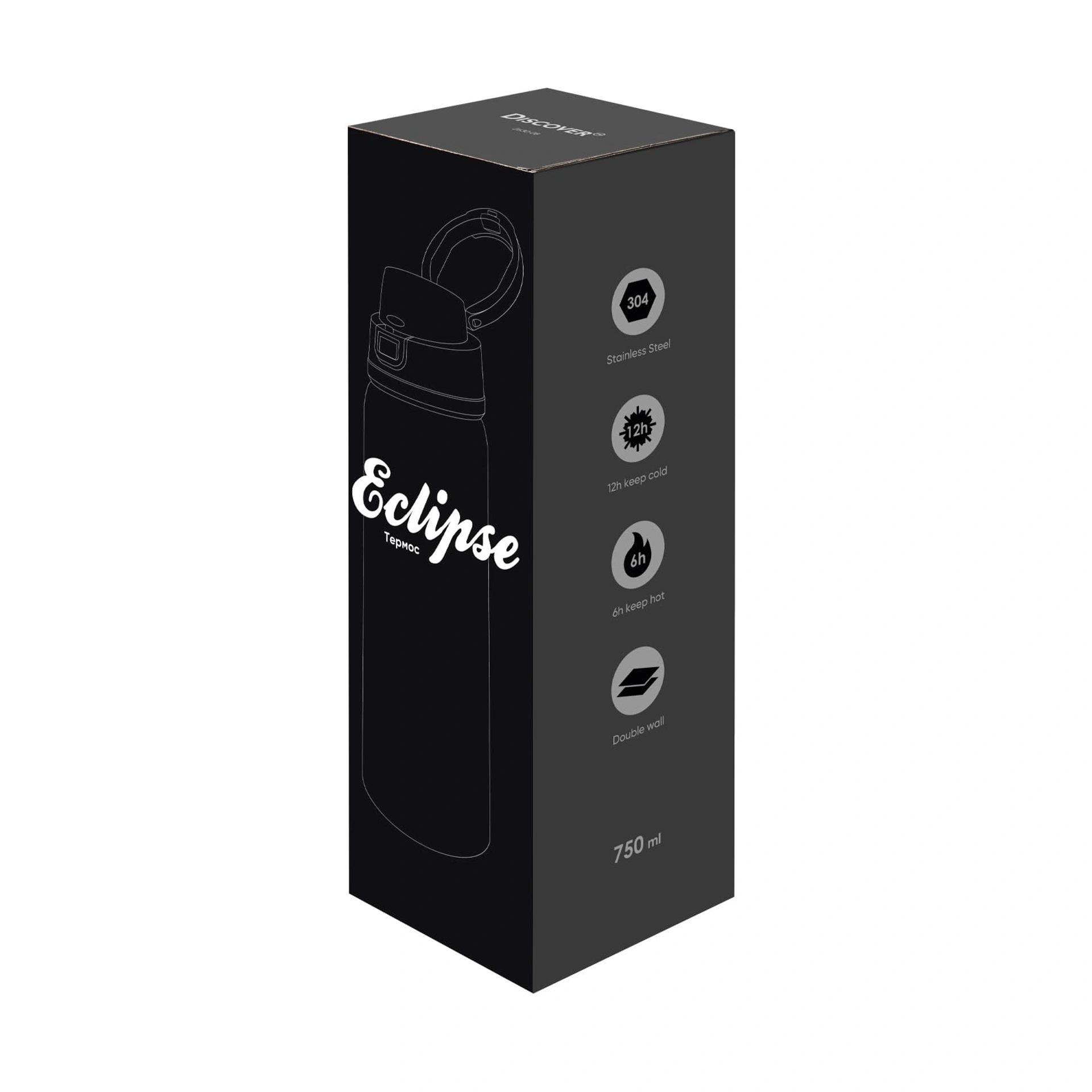 Термопляшка Eclipse, TM Discover - чорний