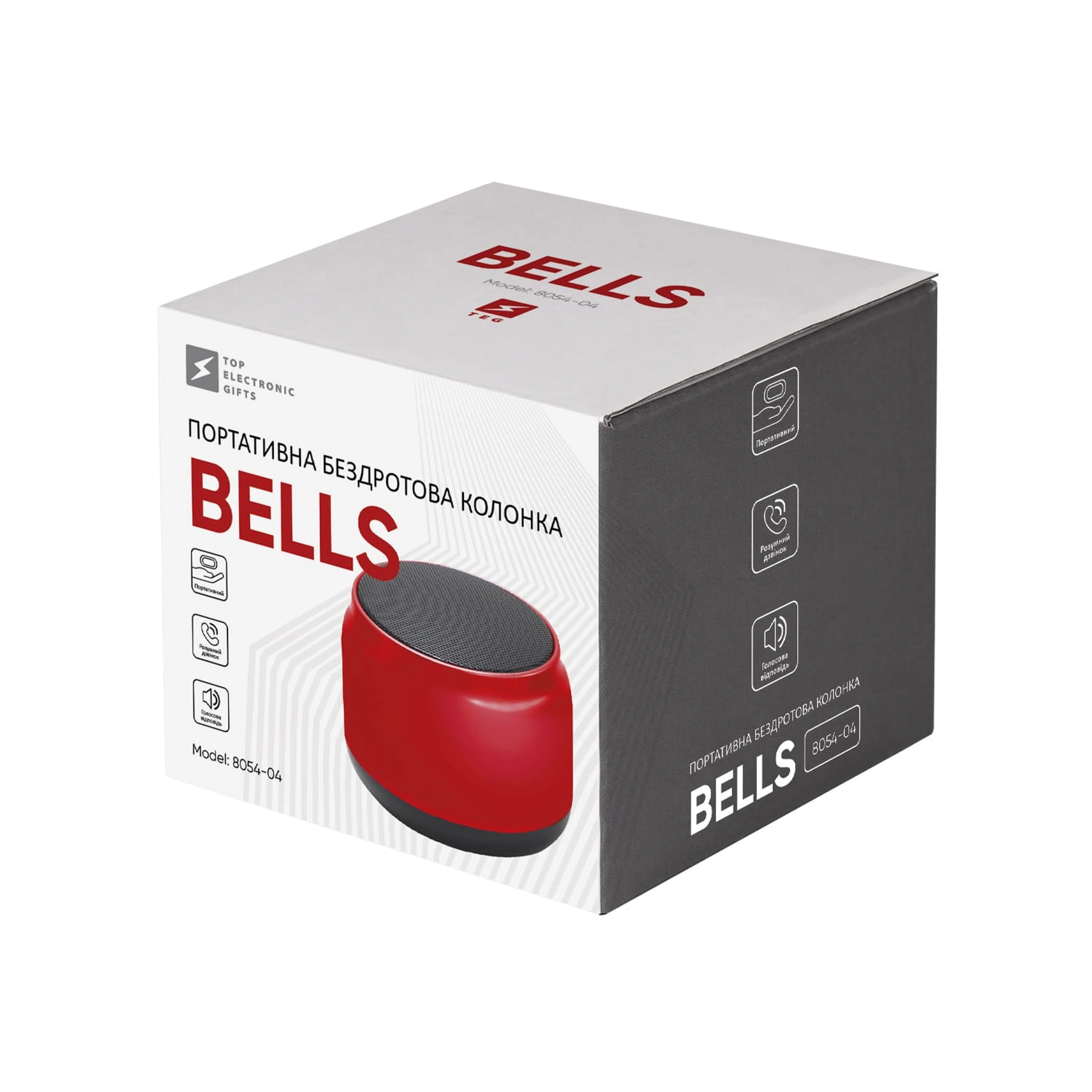 Колонка бездротова Bells, TM TEG - червоний