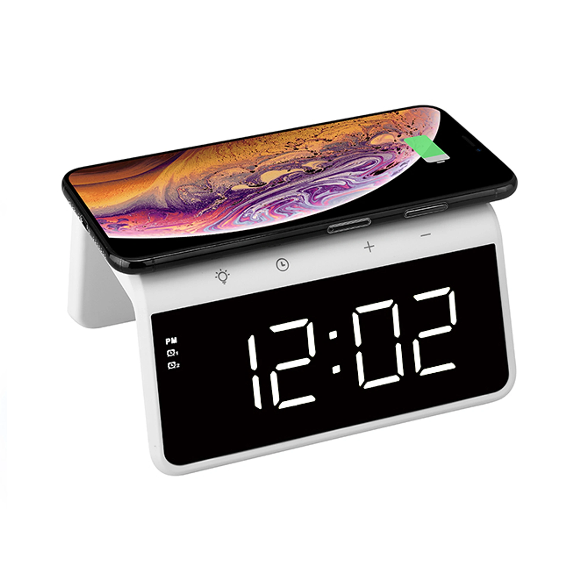 Годинник з бездротовою зарядкою Wake Up, TM TEG - білий