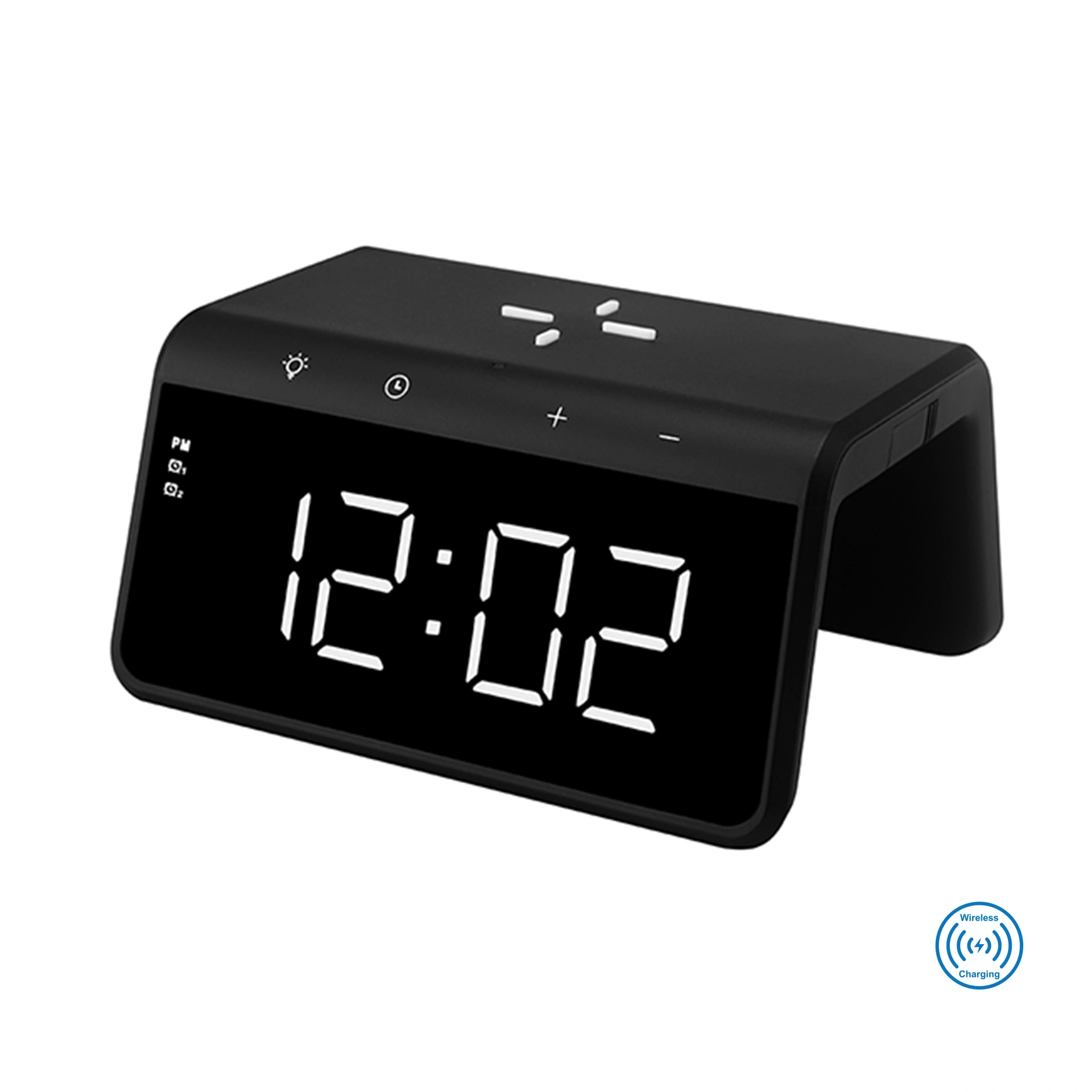 Годинник з бездротовою зарядкою Wake Up, TM TEG - чорний