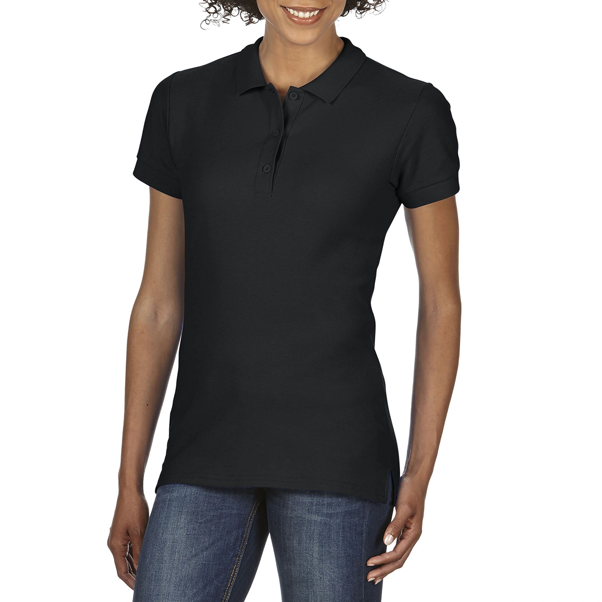 Поло жіноче Premium Cotton 223, TM Gildan - black / 2XL