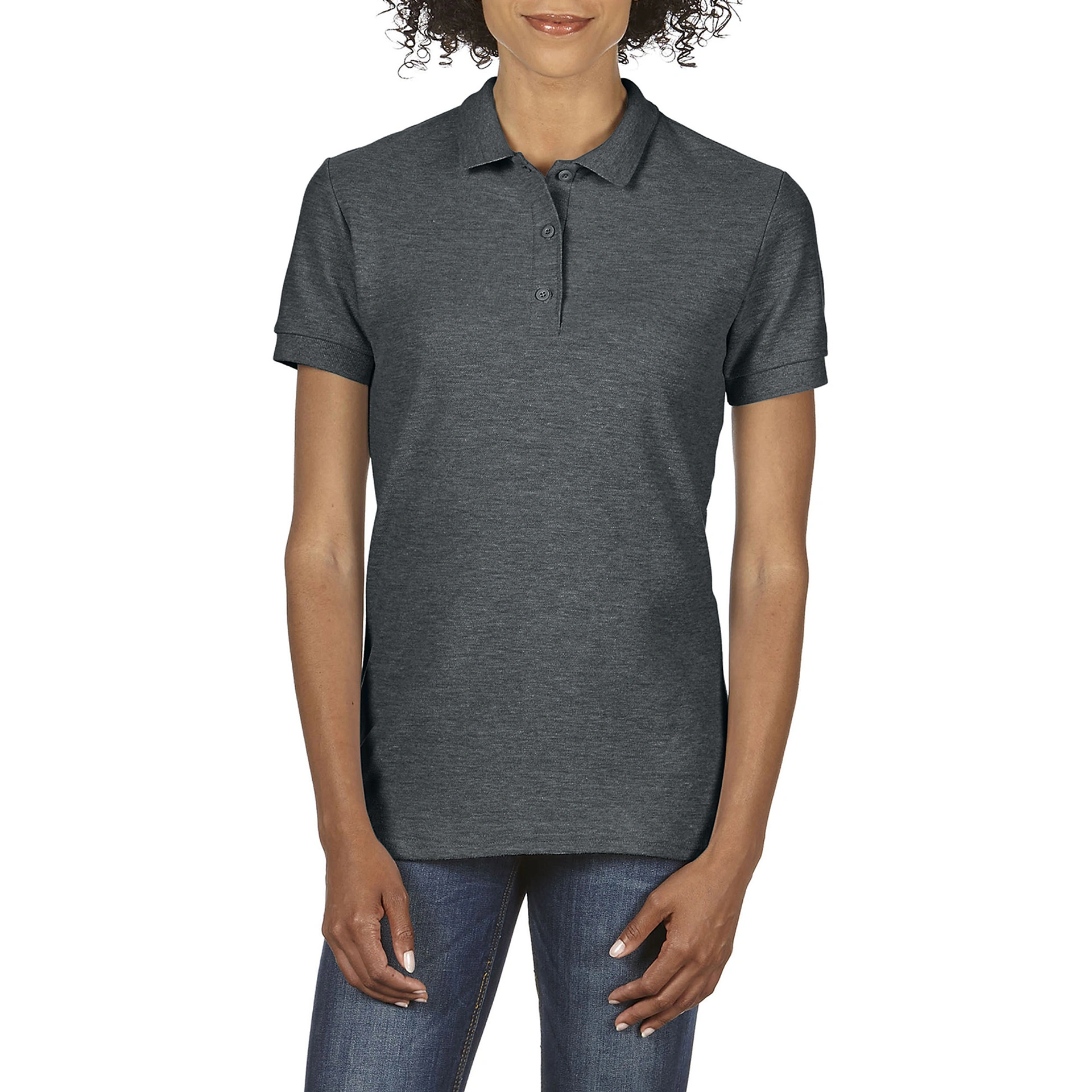 Поло жіноче Premium Cotton 223, TM Gildan - dark heather / 2XL
