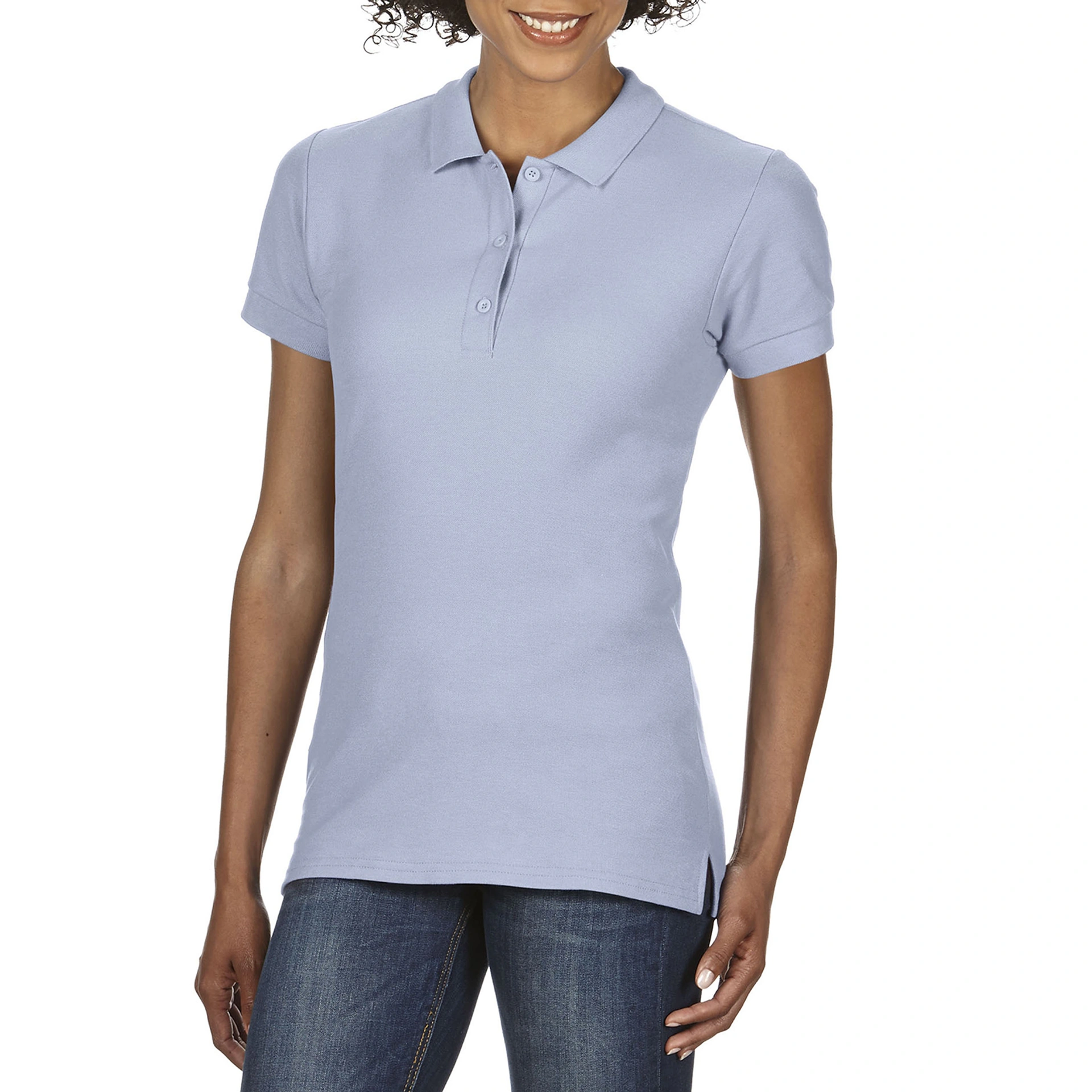 Поло жіноче Premium Cotton 223, TM Gildan - light blue / 2XL