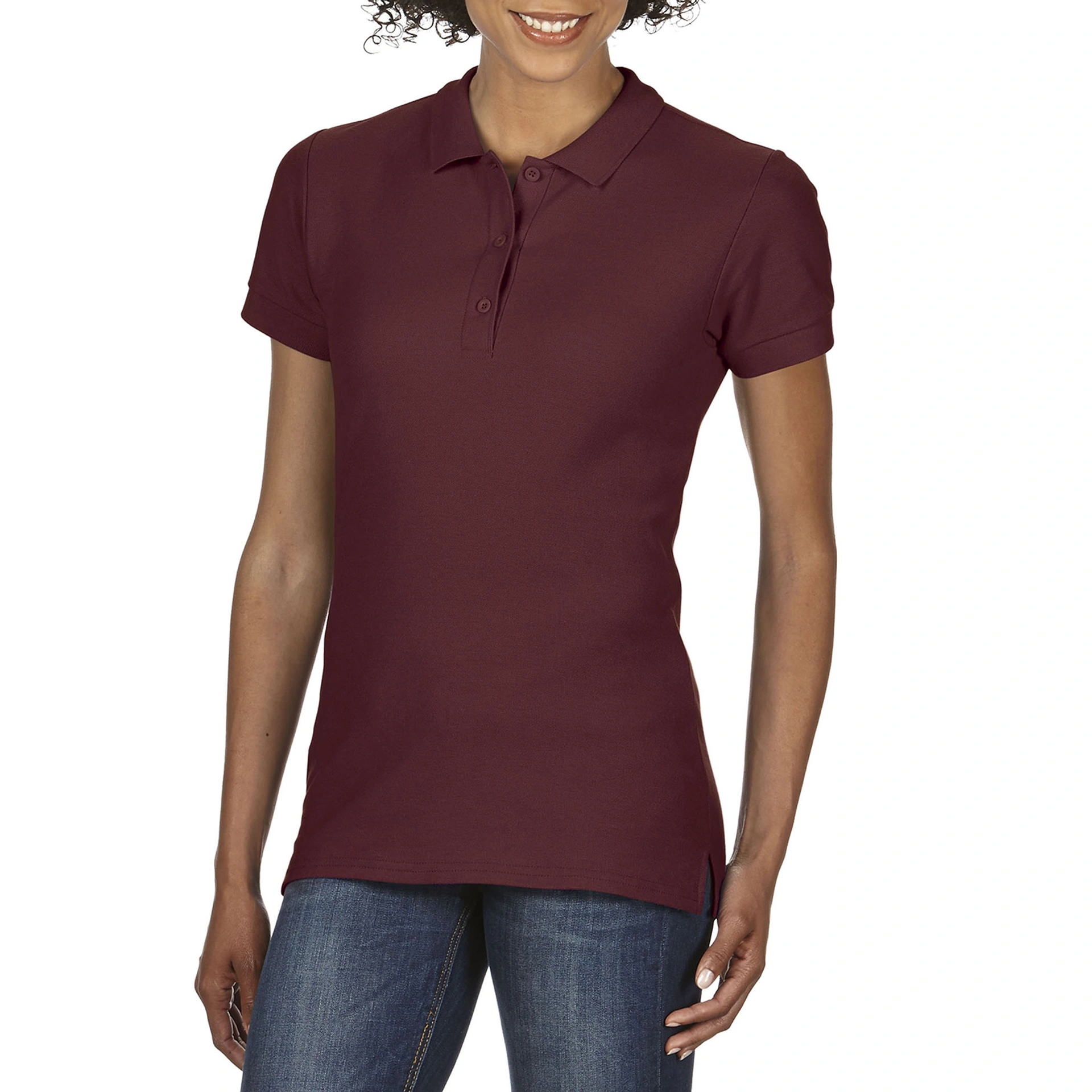 Поло жіноче Premium Cotton 223, TM Gildan - maroon / 2XL