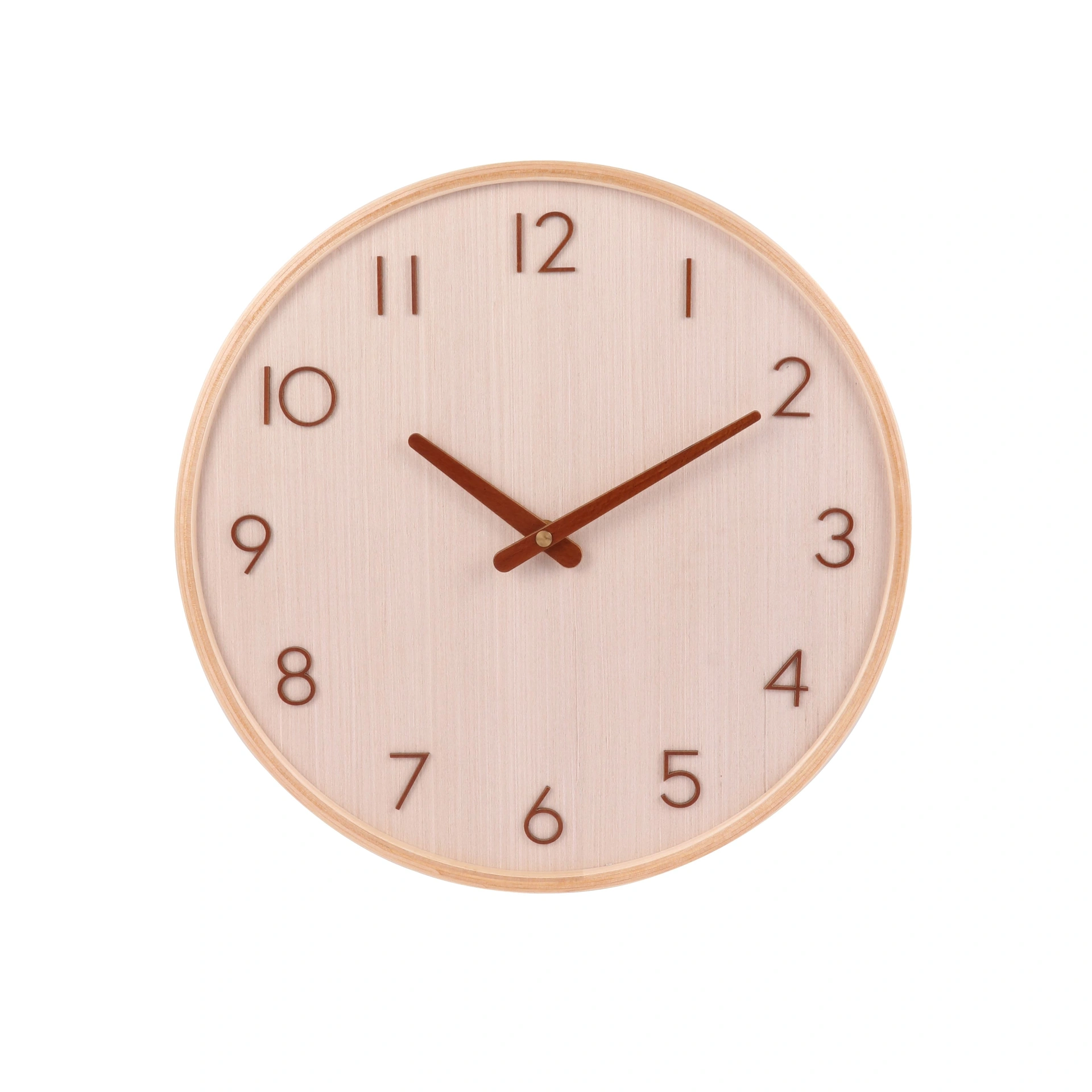 Годинник настінний 31 см., WoodTime, TM TEG - натуральний (light wood)