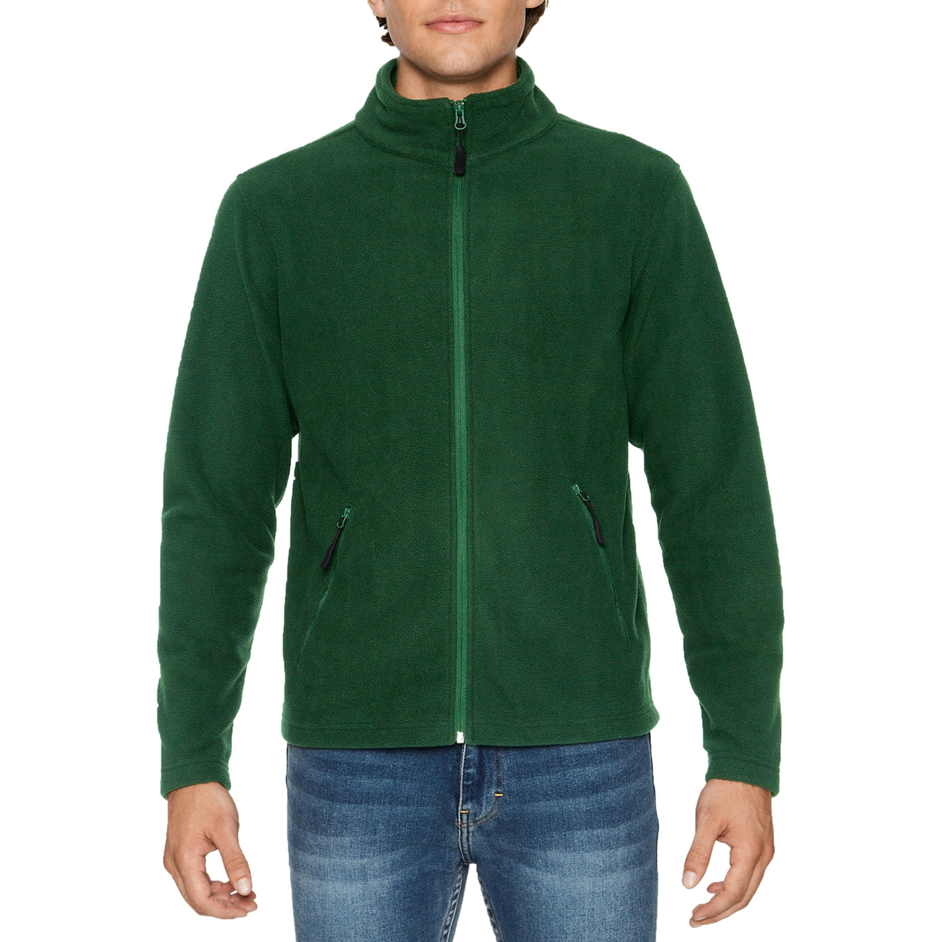 Реглан з мікрофлісу на блискавці Hammer 280, TM Gildan - forest green / 2XL