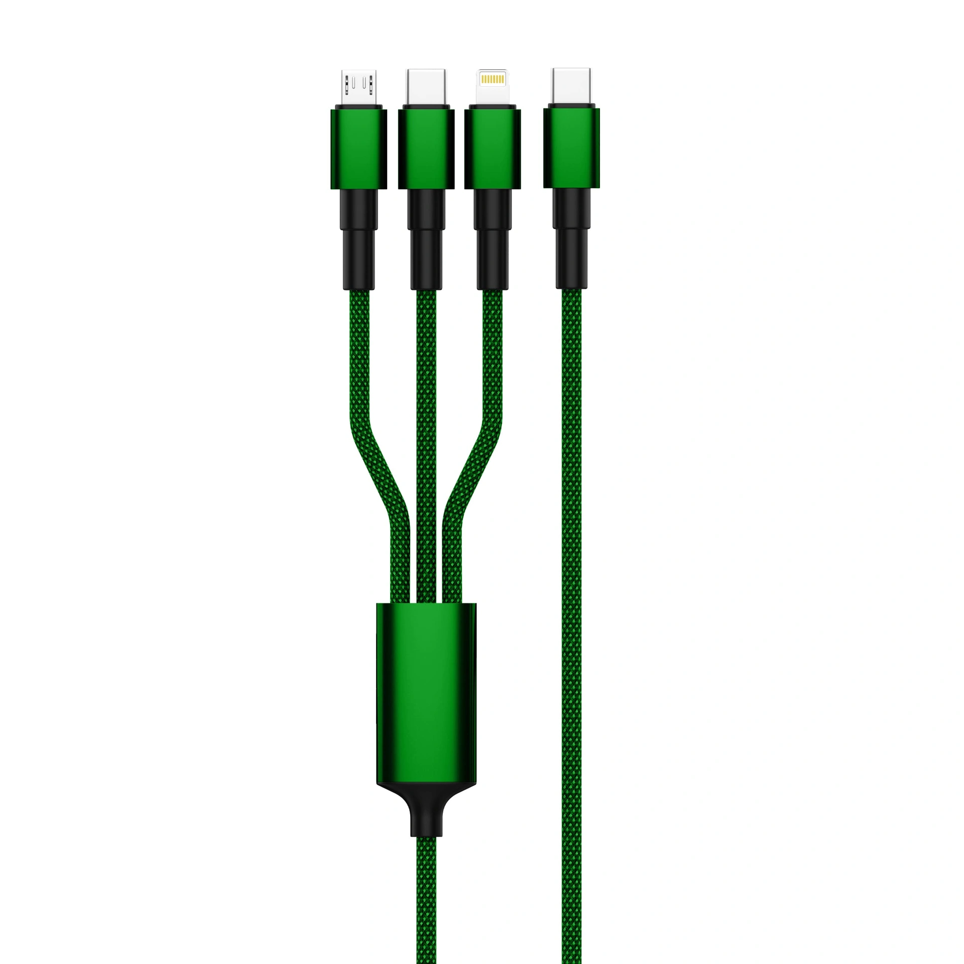 Зарядний кабель Solin Type-C 3в1 60W - зелений