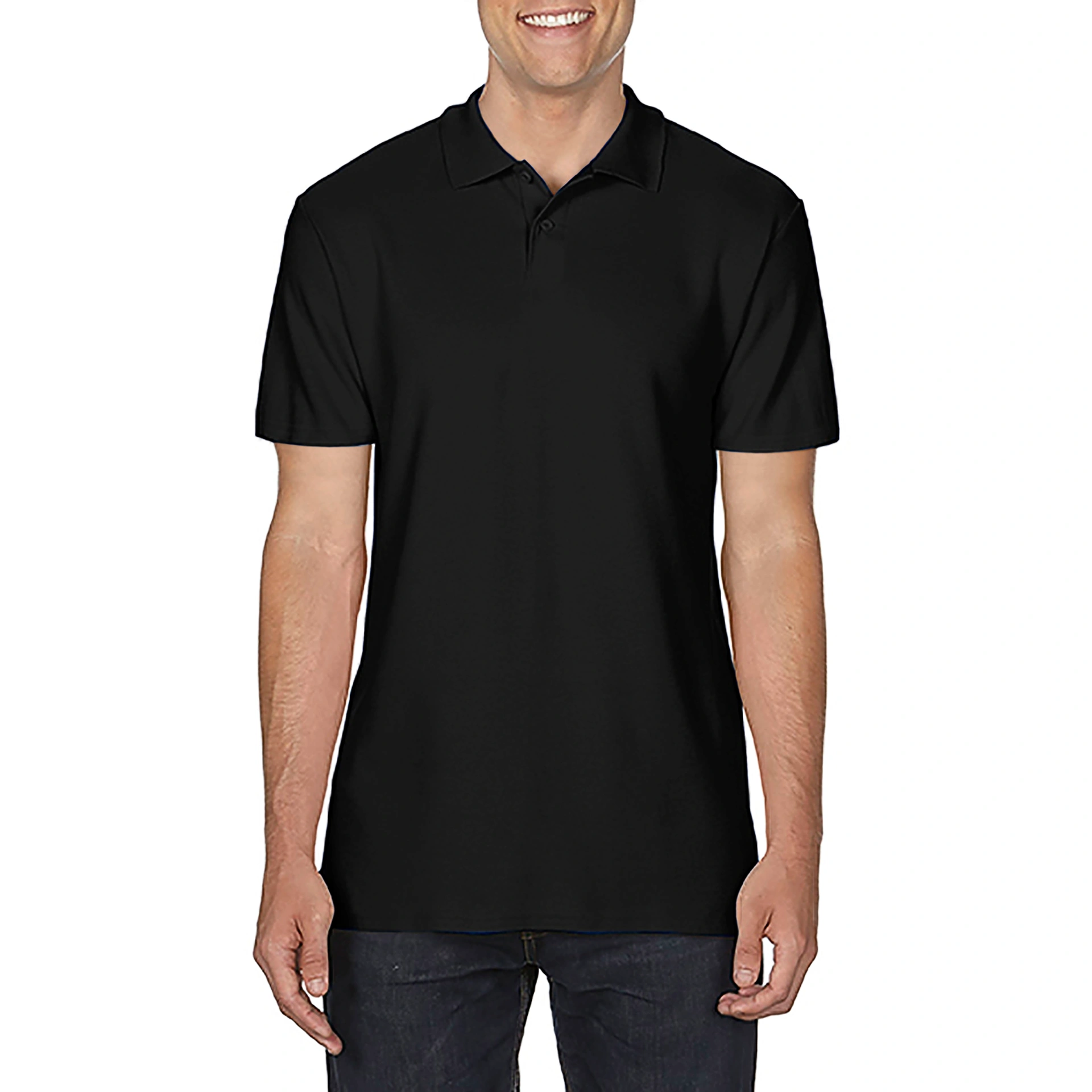 Поло SoftStyle 177, TM Gildan - black / 2XL