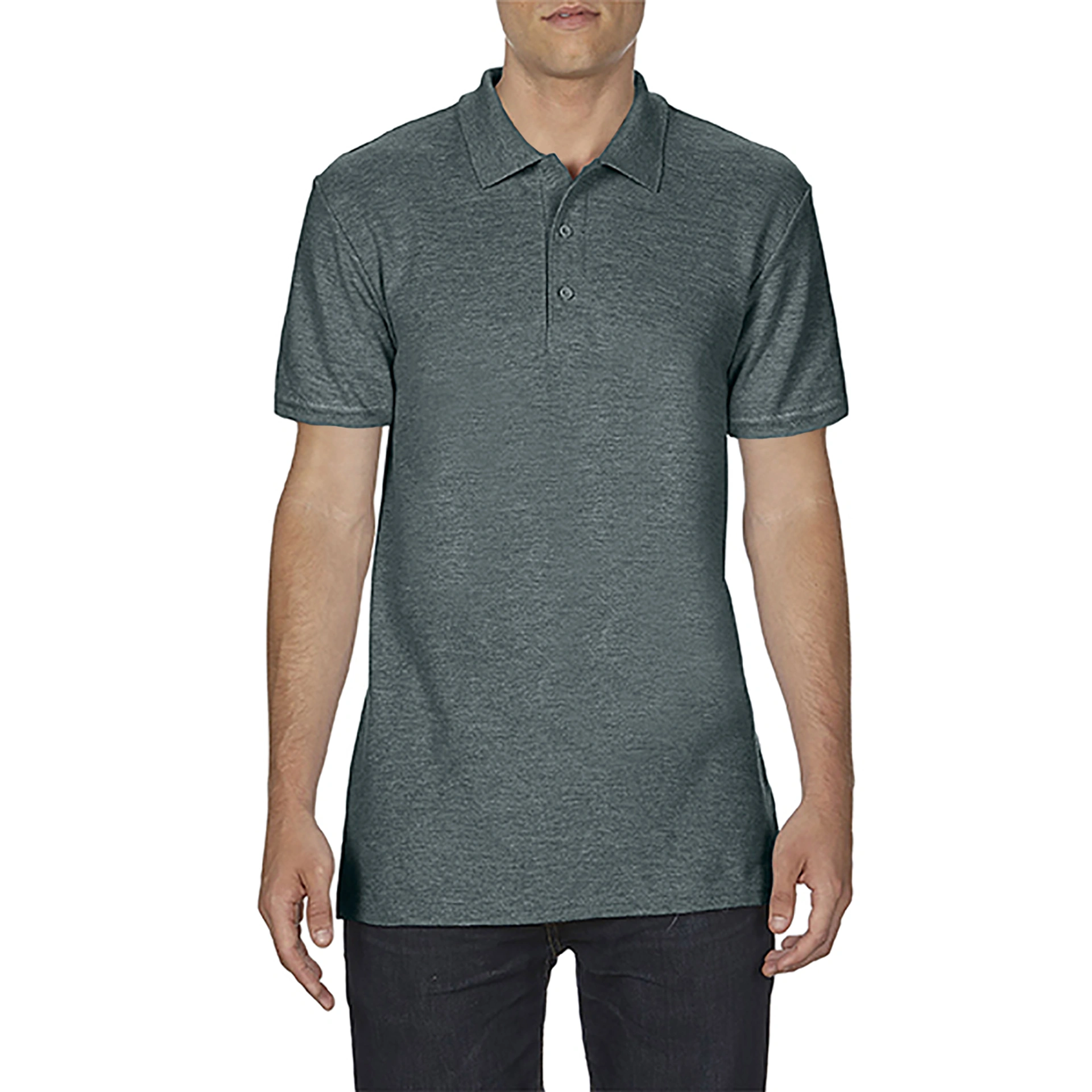 Поло SoftStyle 177, TM Gildan - dark heather / 2XL