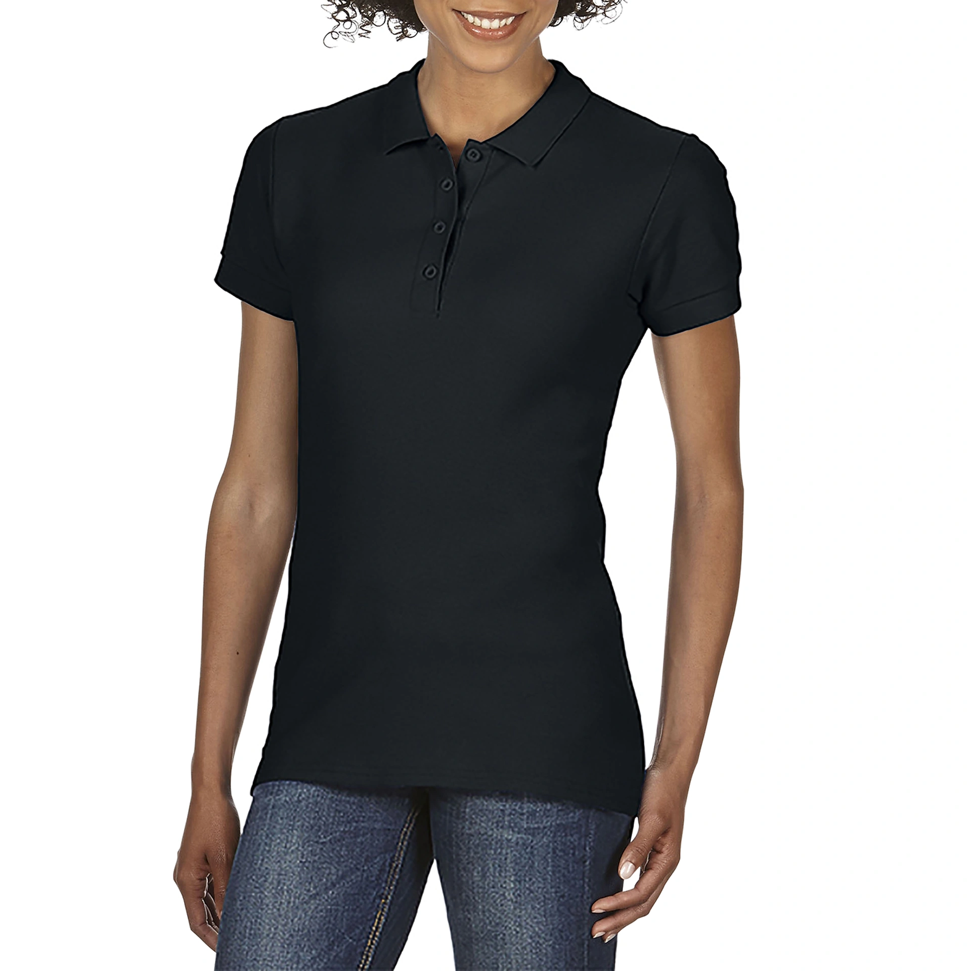 Поло жіноче SoftStyle 177, TM Gildan - black / 2XL