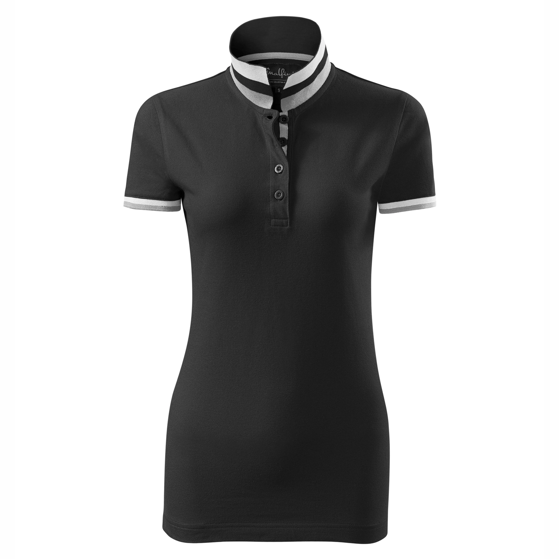 Поло жіноче Collar Up 215, TM Malfini - black / 2XL