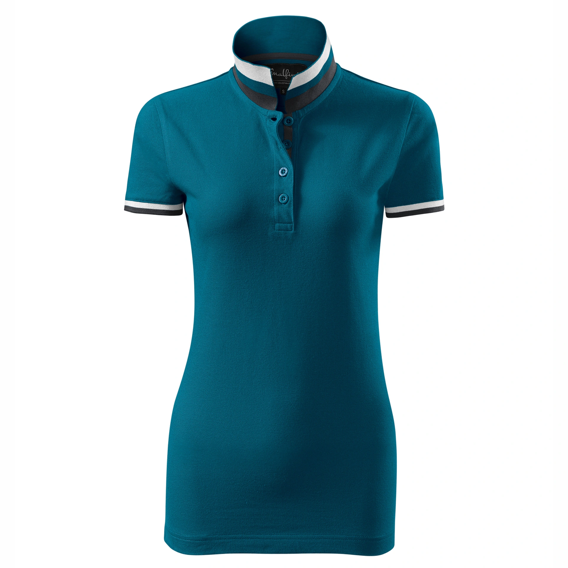 Поло жіноче Collar Up 215, TM Malfini - petrol blue / 2XL