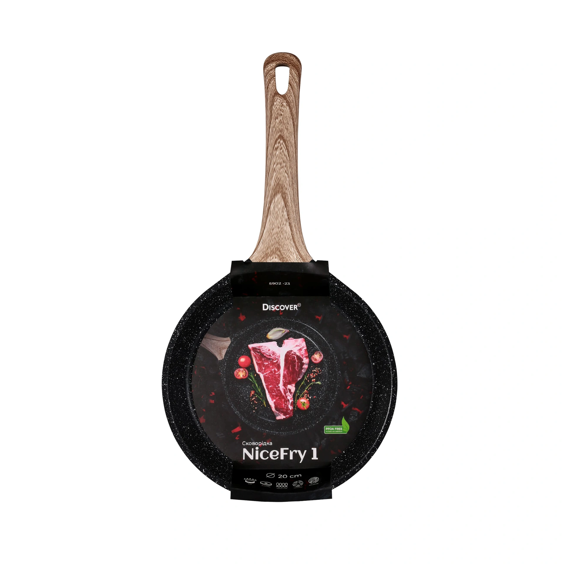Сковорідка NiceFry 1, TM Discover - натуральний (light wood)