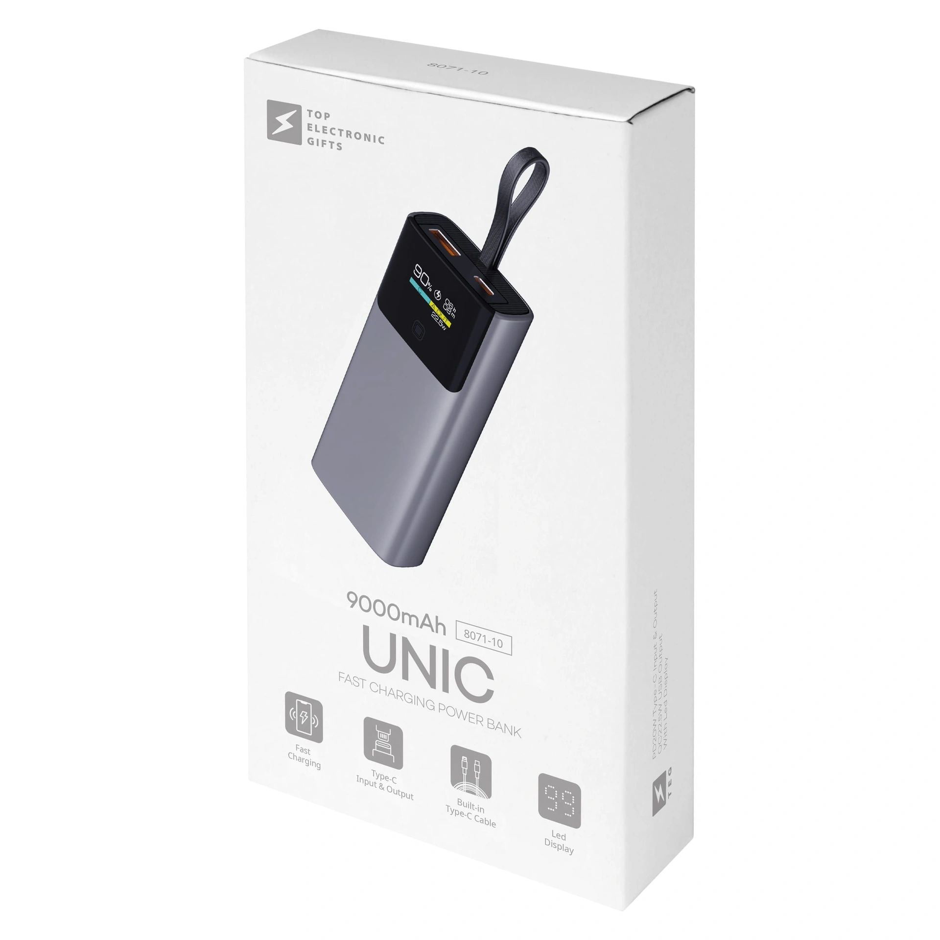 Повербанк Unic 9000 mAh, ТМ TEG - Сірий