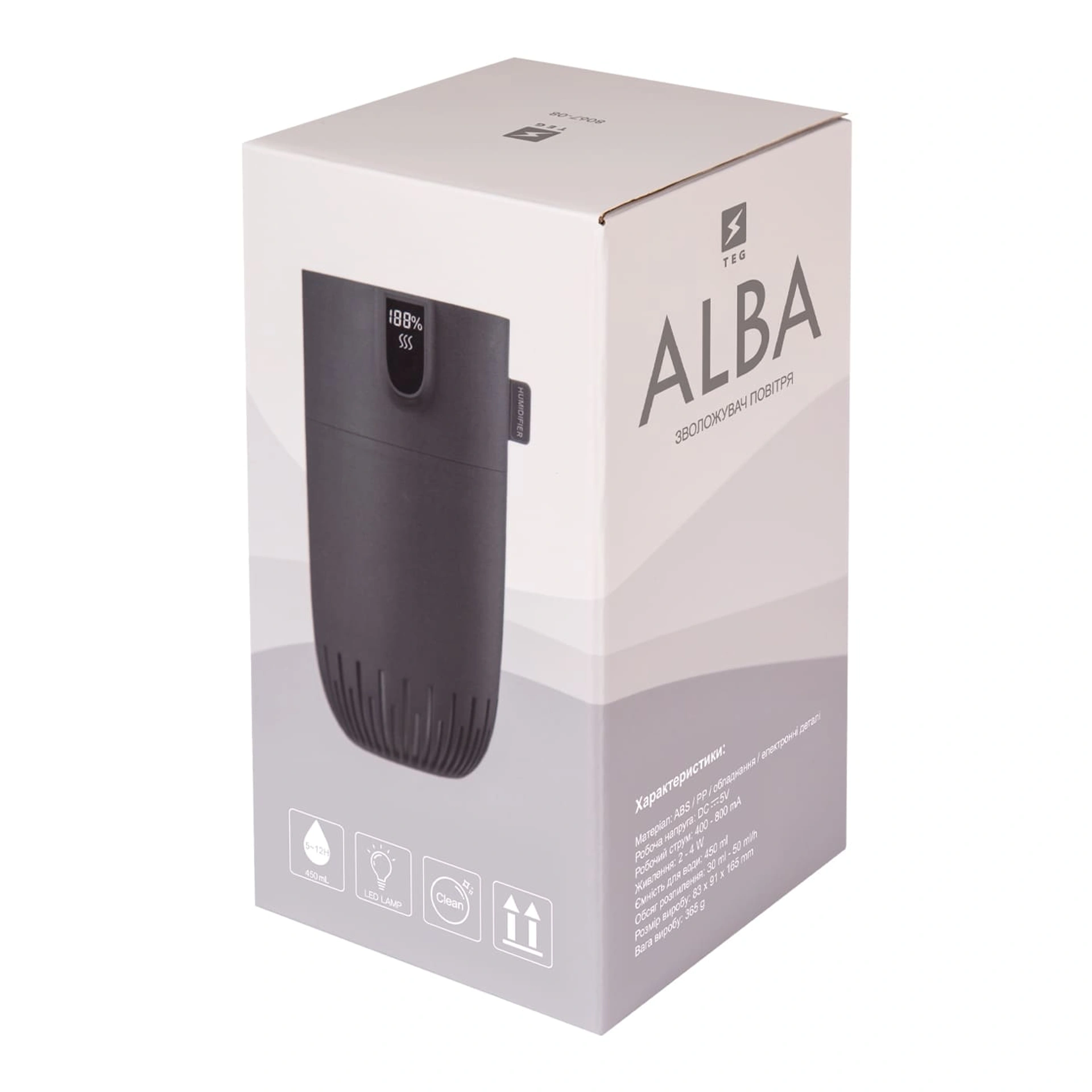 Зволожувач повітря Alba, TM TEG - чорний
