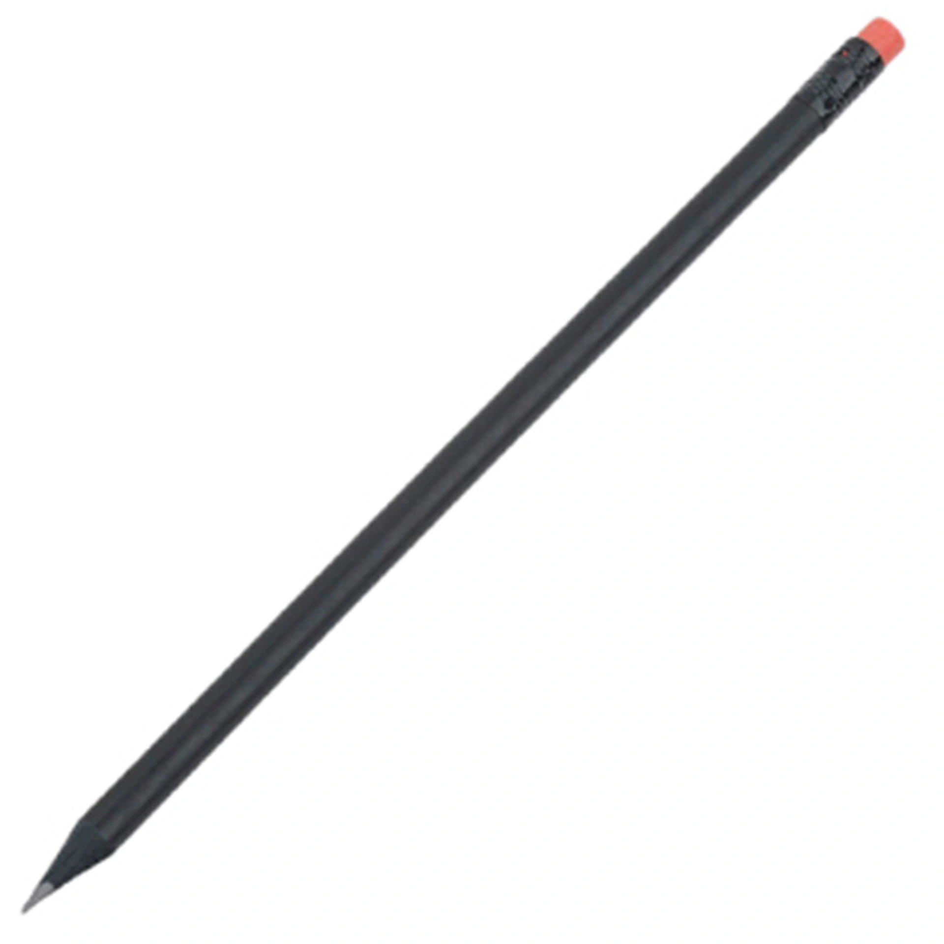 BLACK STRIPE, Олівець простий з гумкою, Ø7x190 мм - Червоний / Чорний