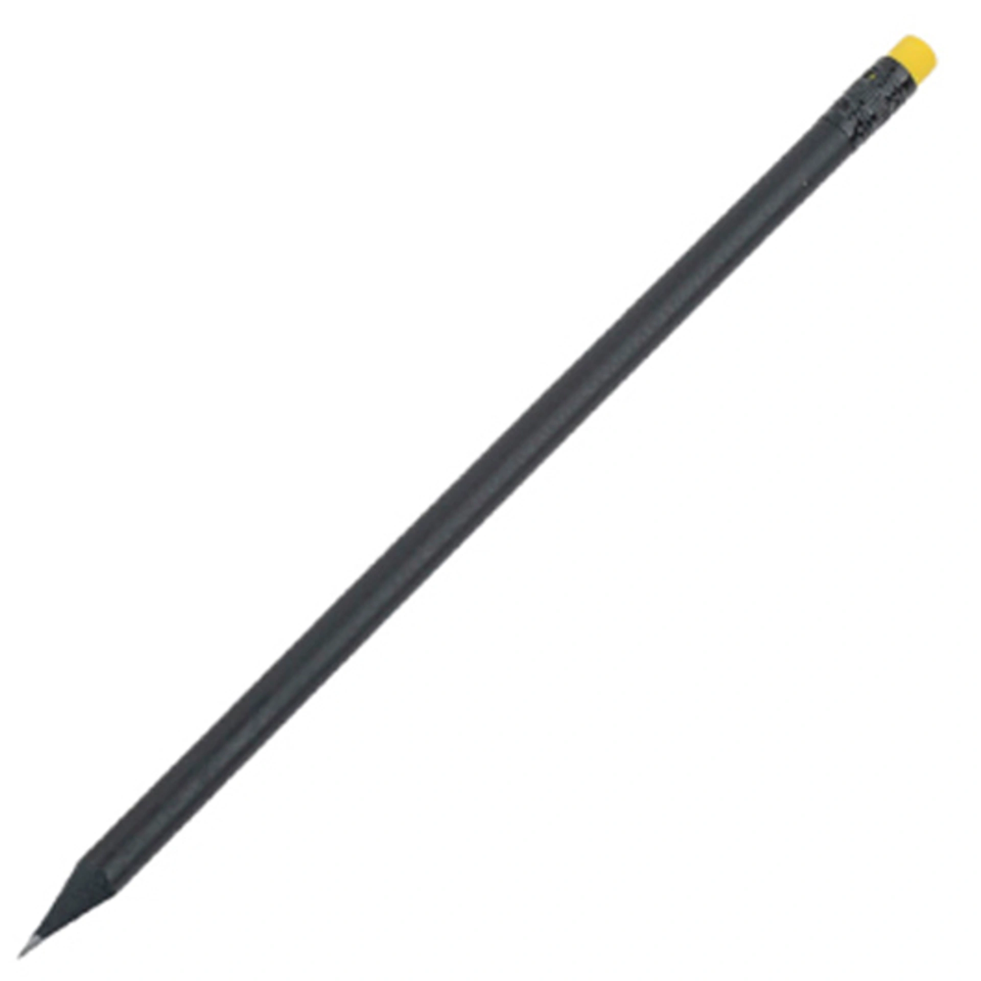 BLACK STRIPE, Олівець простий з гумкою, Ø7x190 мм - Жовтий / Чорний