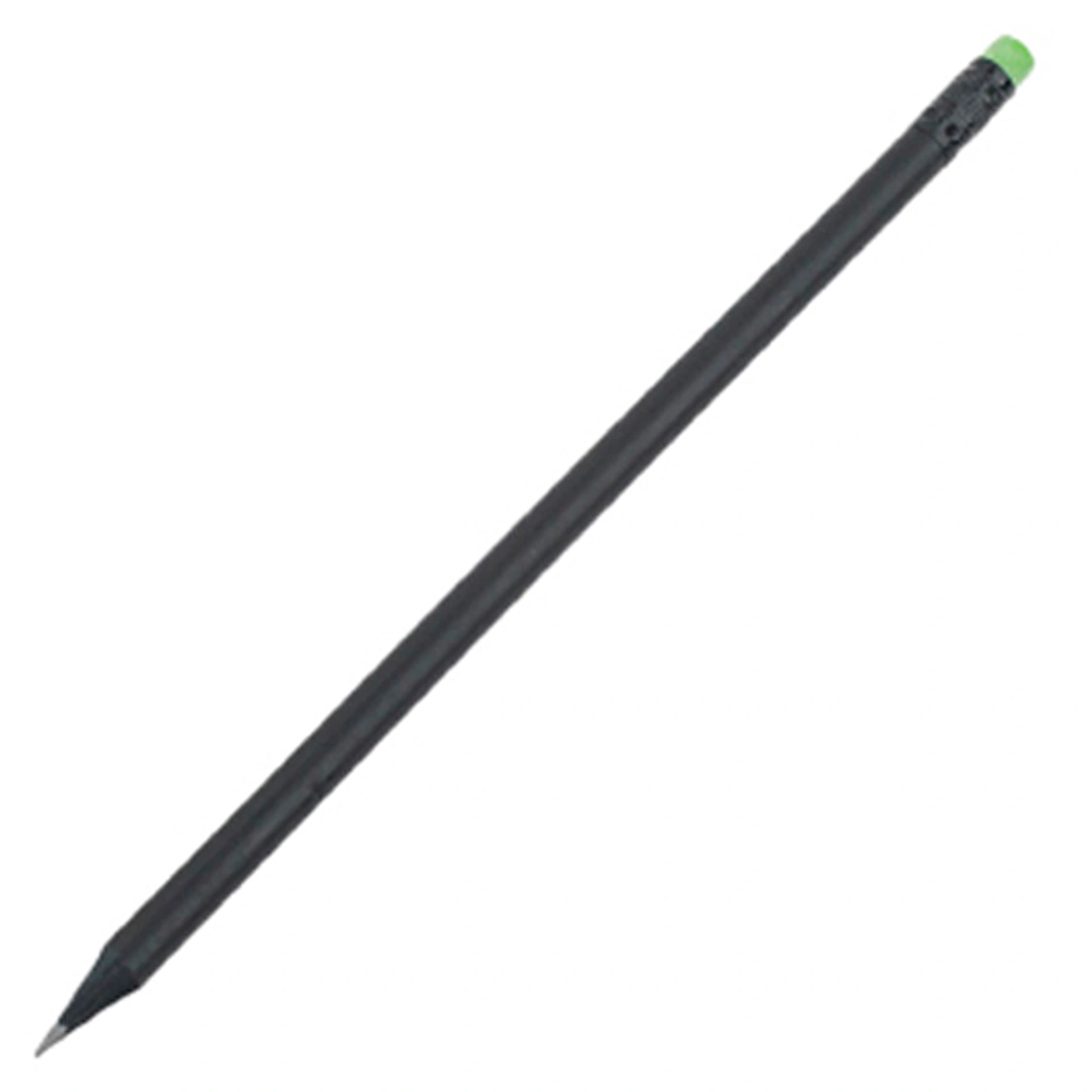 BLACK STRIPE, Олівець простий з гумкою, Ø7x190 мм - Зелений / Чорний