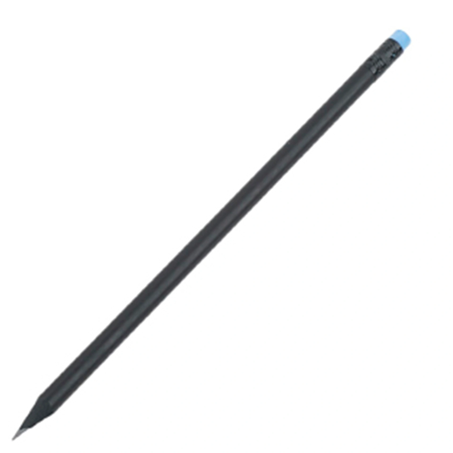 BLACK STRIPE, Олівець простий з гумкою, Ø7x190 мм - Зелений / Чорний / Блакитний