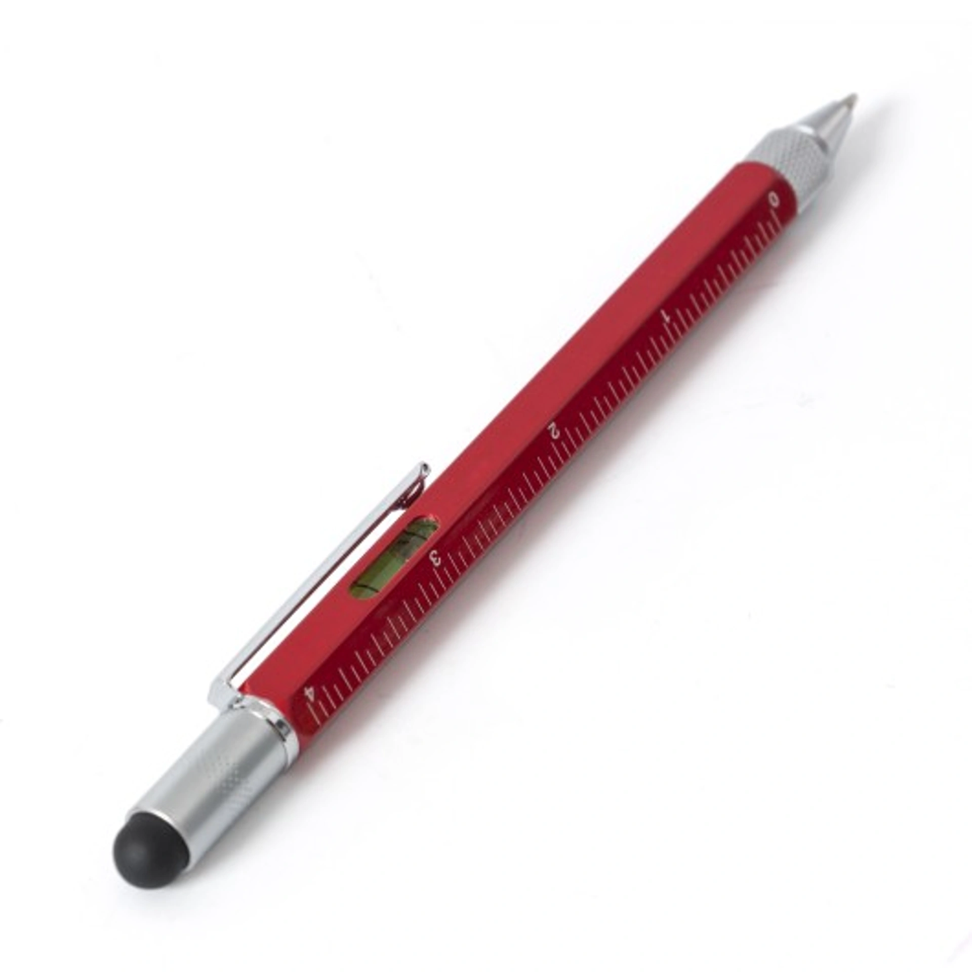 Ручка MULTI-TOOL 5 в 1, метал - Червоний