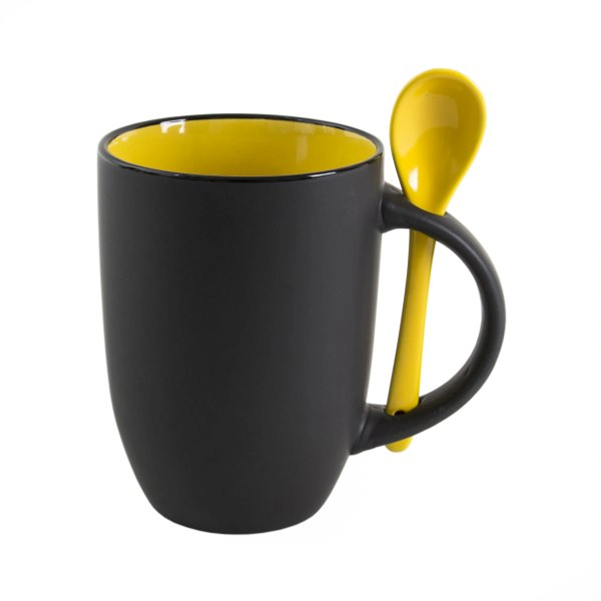 BERTINA, Ceramic mug with spoon, 380 ml