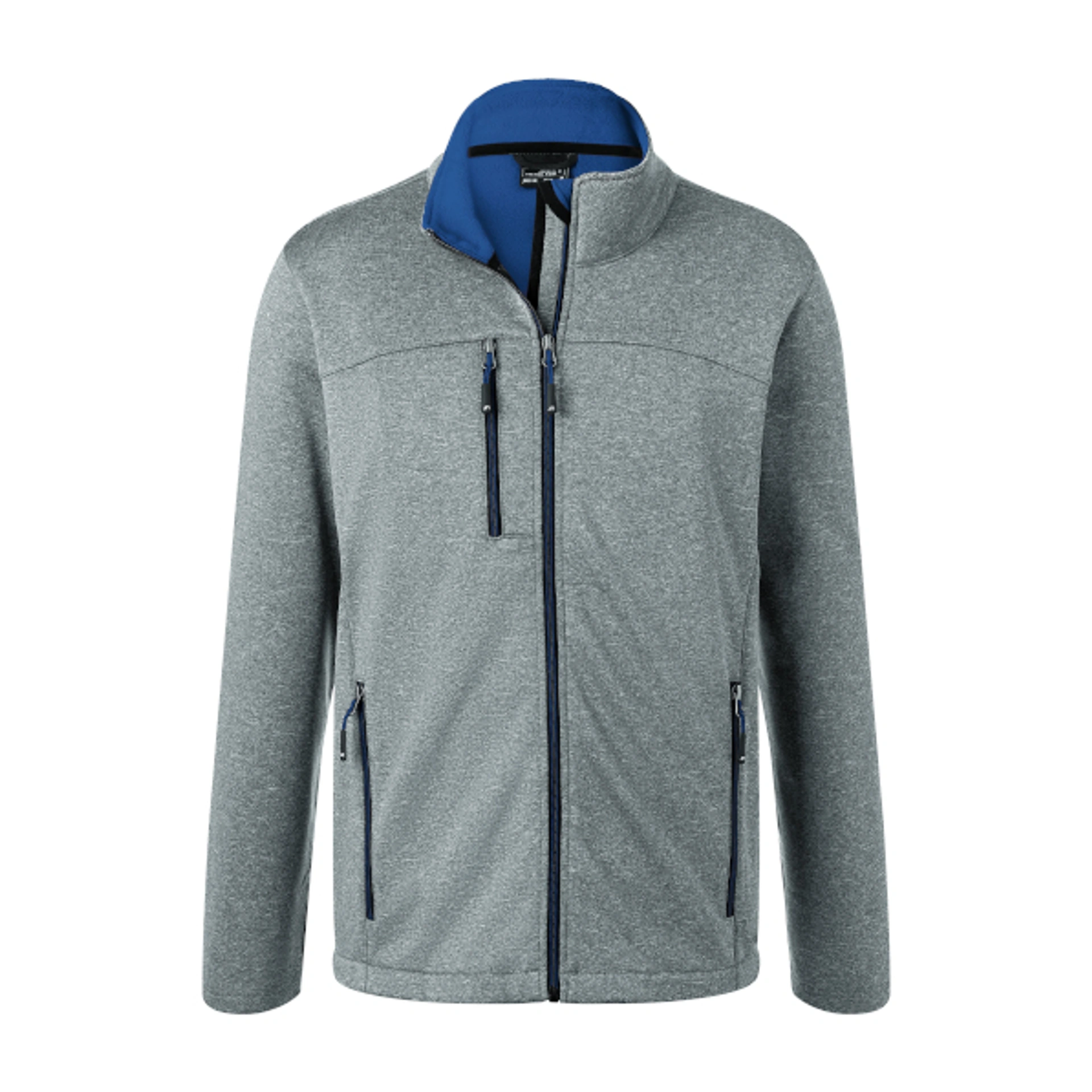 Куртка чоловіча Softshell James Nicholson - Сірий меланж/синій / 2XL