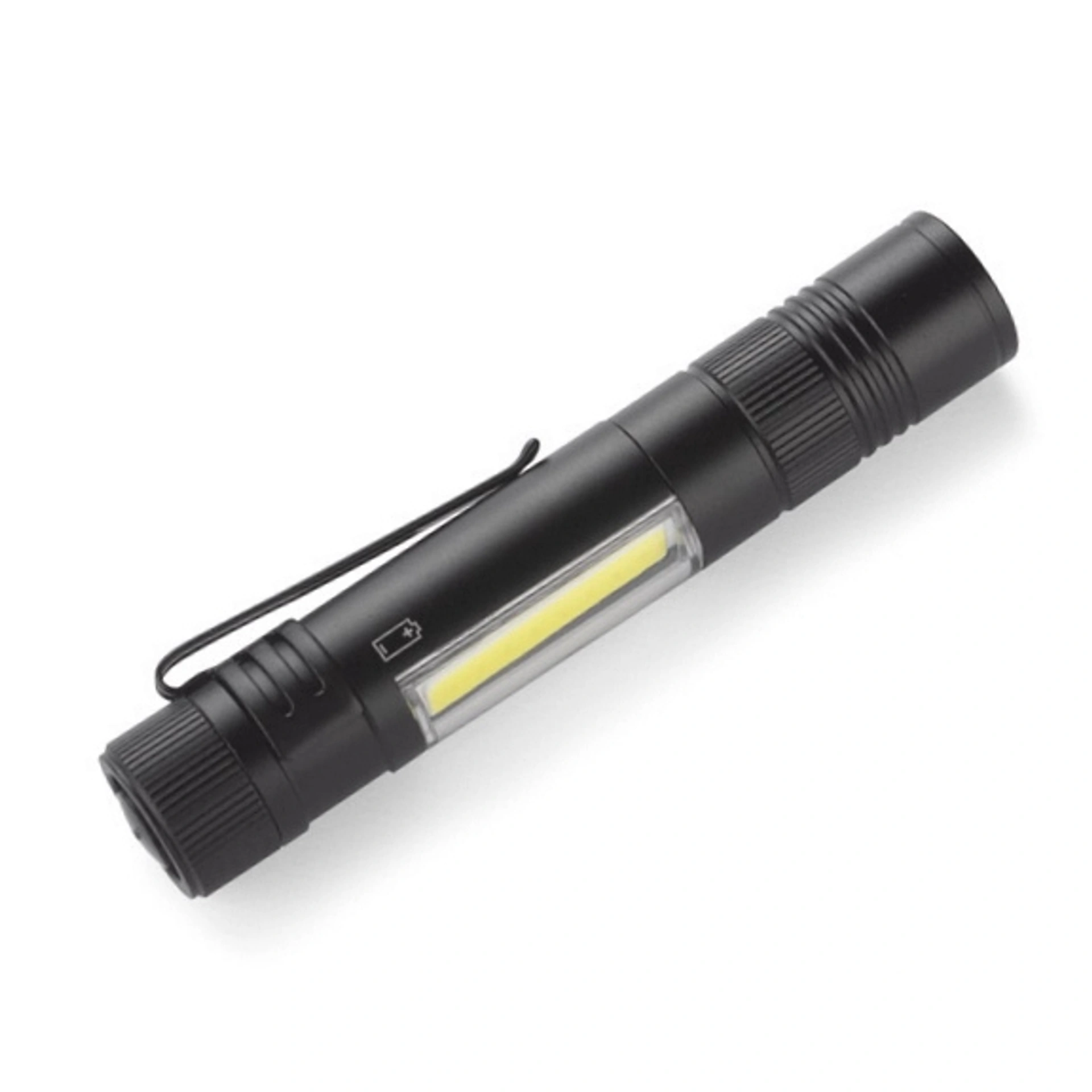 U-TECH, Ліхтарик ручний з COB діодом, Ø1, 9x10, 7 см - Чорний