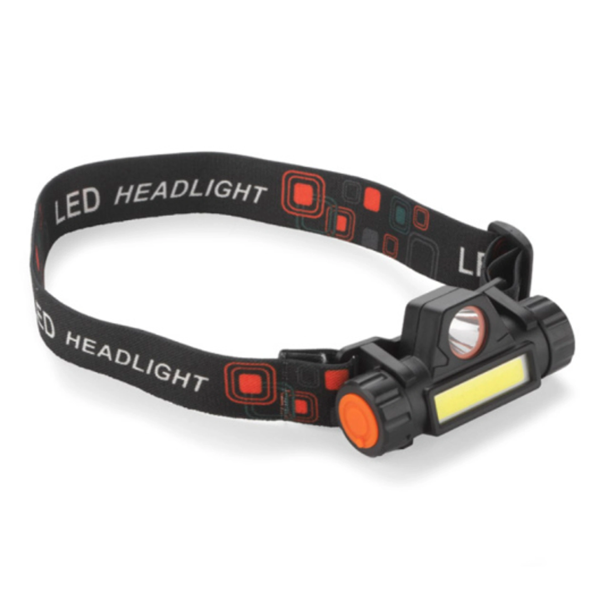Ліхтарик WORK24 акумуляторний налобний, LED+USB+Rechargable - Чорний