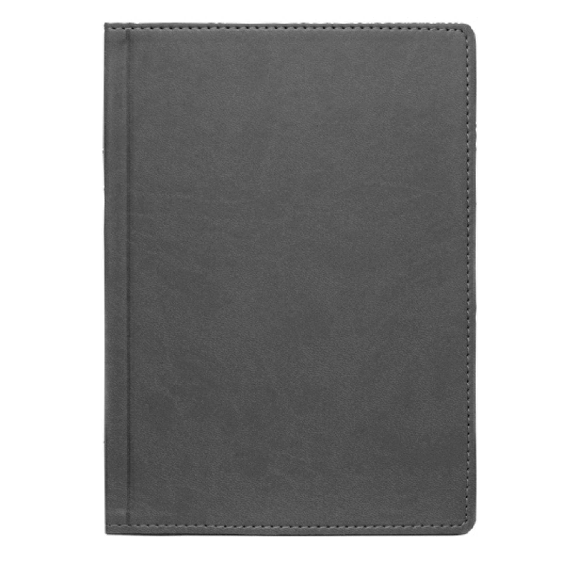 Щоденник А5 2026 ПРИНТ темно-сірий, датований кремовий, 320 стор. - Сірий / Блок: Датований білий