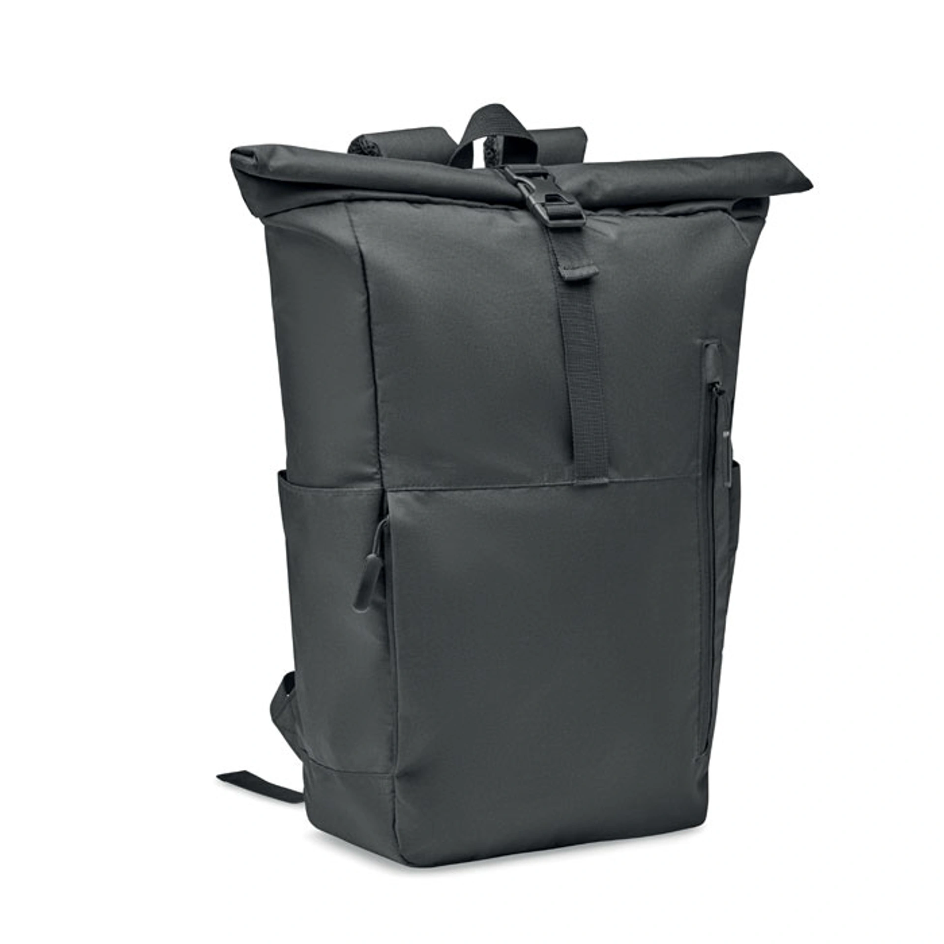 VALLEY ROLLPACK, Рюкзак для ноутбука 15" із застібкою рол-топ, 45х31х18, 5 см - Чорний