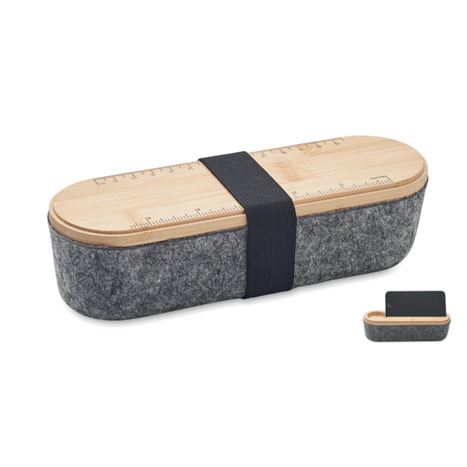 MILE, Пенал із бамбуковою кришкою та підставкою, 18x5x4, 8 см - Pantone BAMBOO