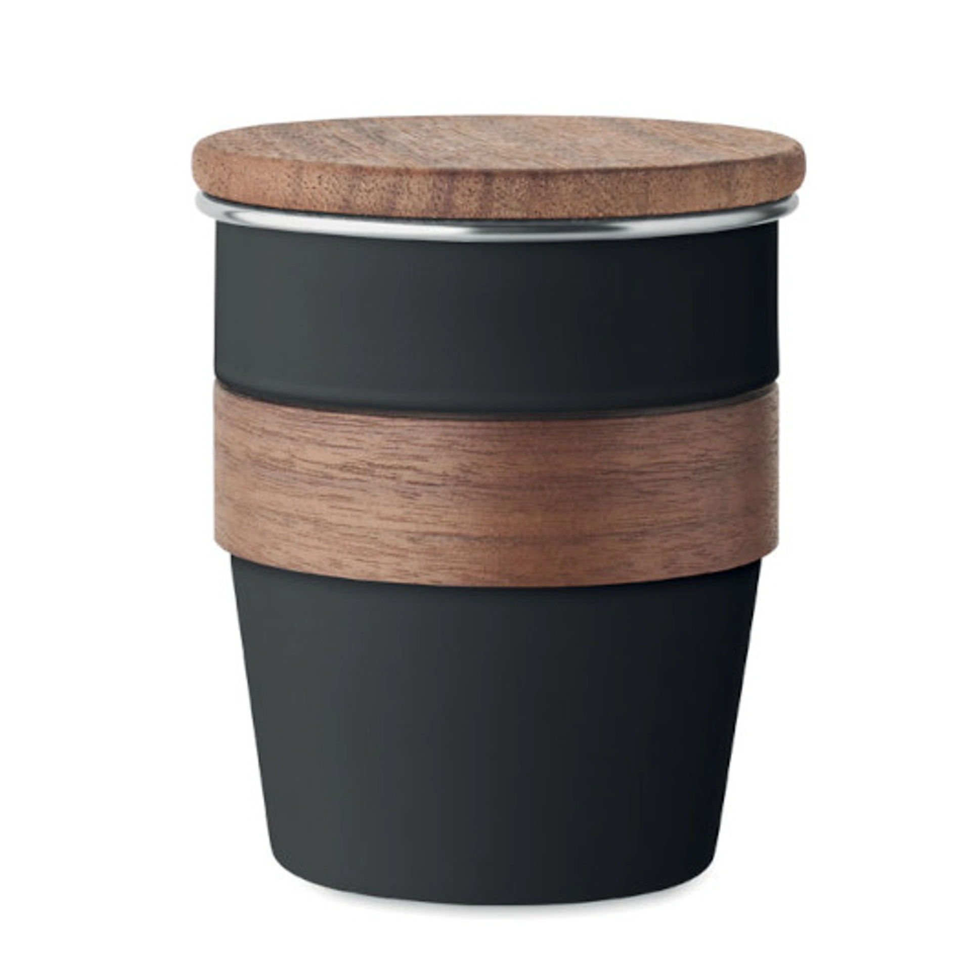 WALNUT, Стакан 350 мл, нержавіюча сталь - Чорний / Коричневий