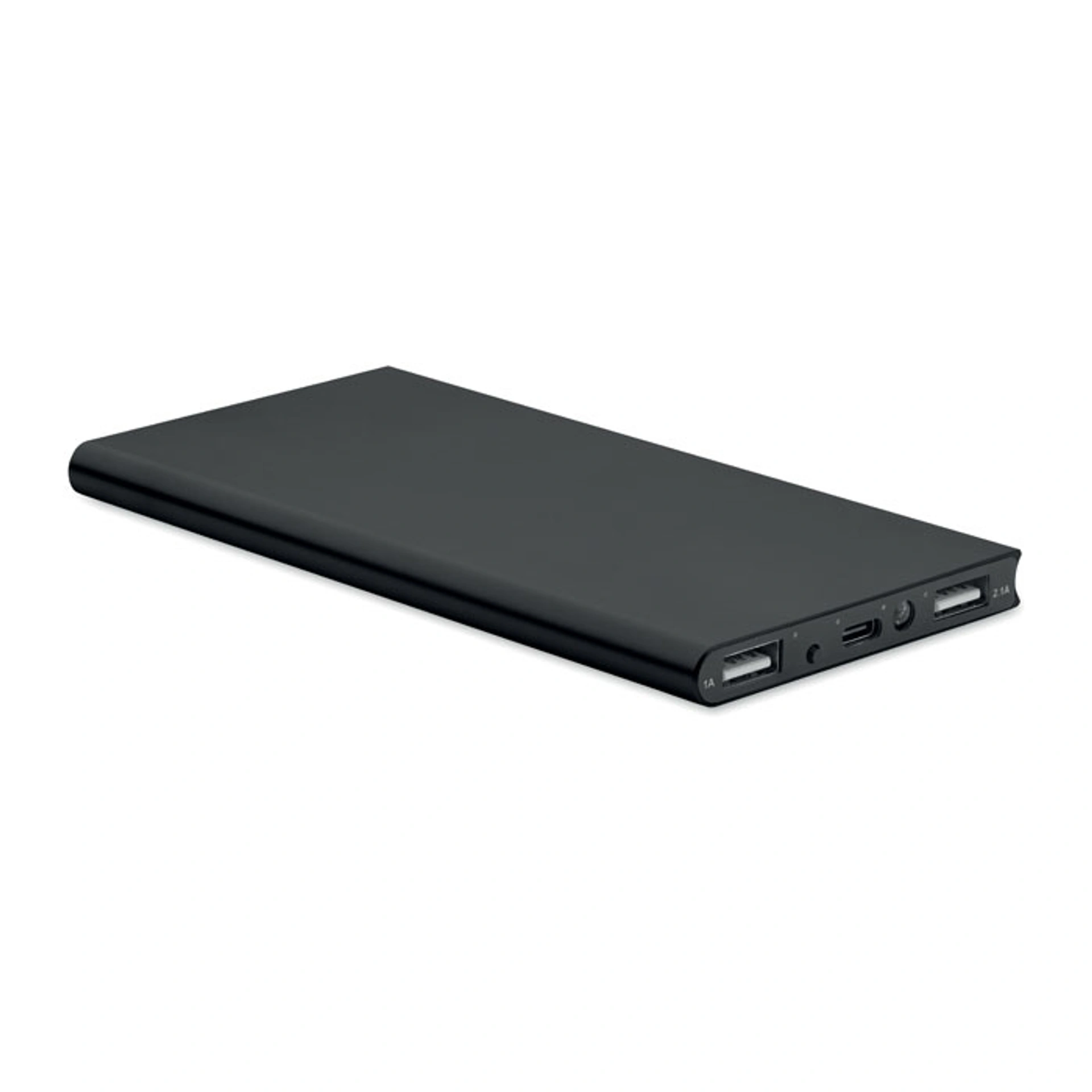POWERFLAT8C, Павербанк 8000 mAh, перероблений алюміній - Чорний