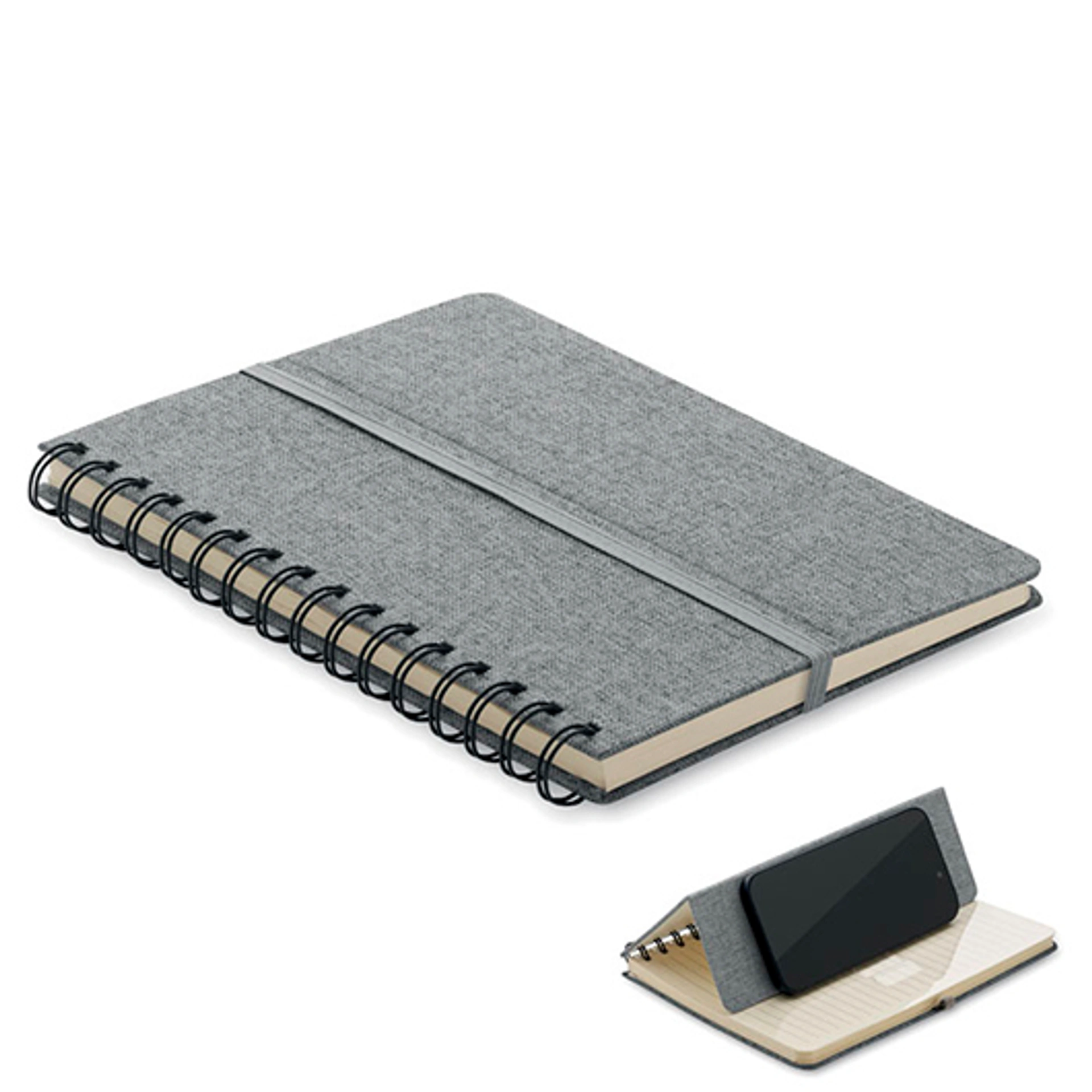STRATA, Блокнот на пружині, білий блок, ліния, 80 арк., А5 - Pantone COOL GRAY 9C