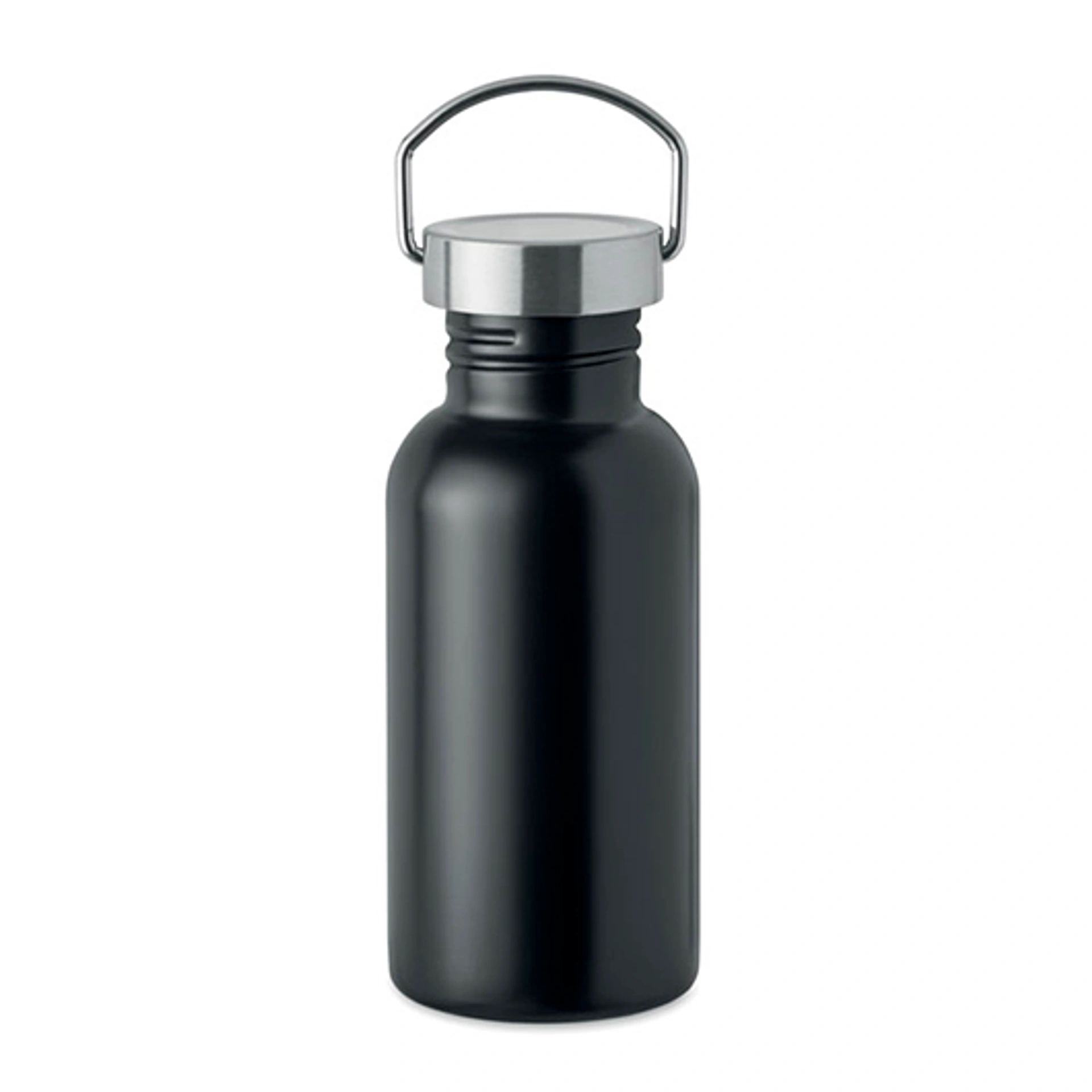 FLORENCE SING, Пляшка одностінна, 500 мл, перероблена нержавіюча сталь - Pantone BLACK (АРТ. MO256203)