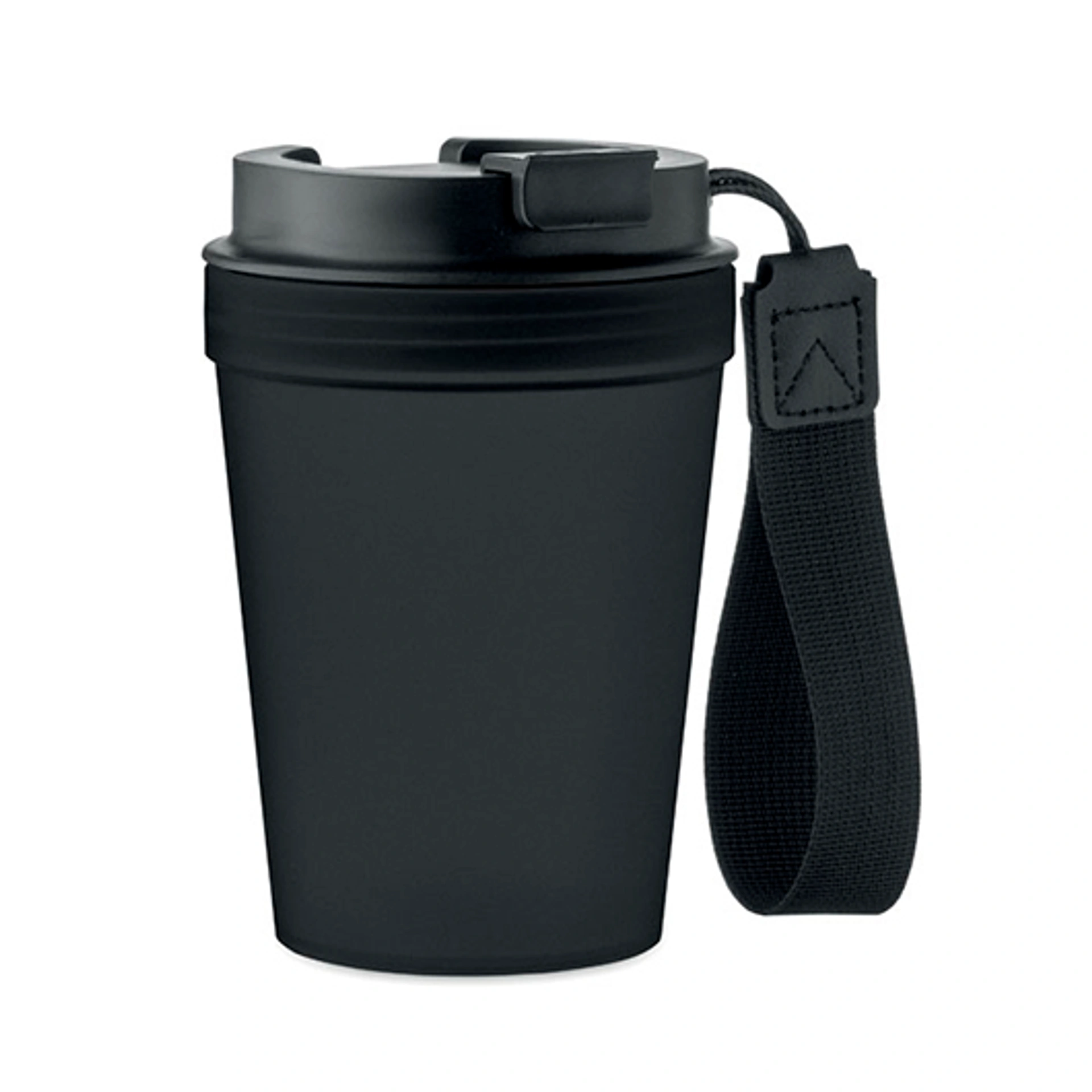 ISFORDEN TUMBLER, Термочашка з ремінцем RPET, 300 мл - Pantone BLACK (АРТ. MO267003)