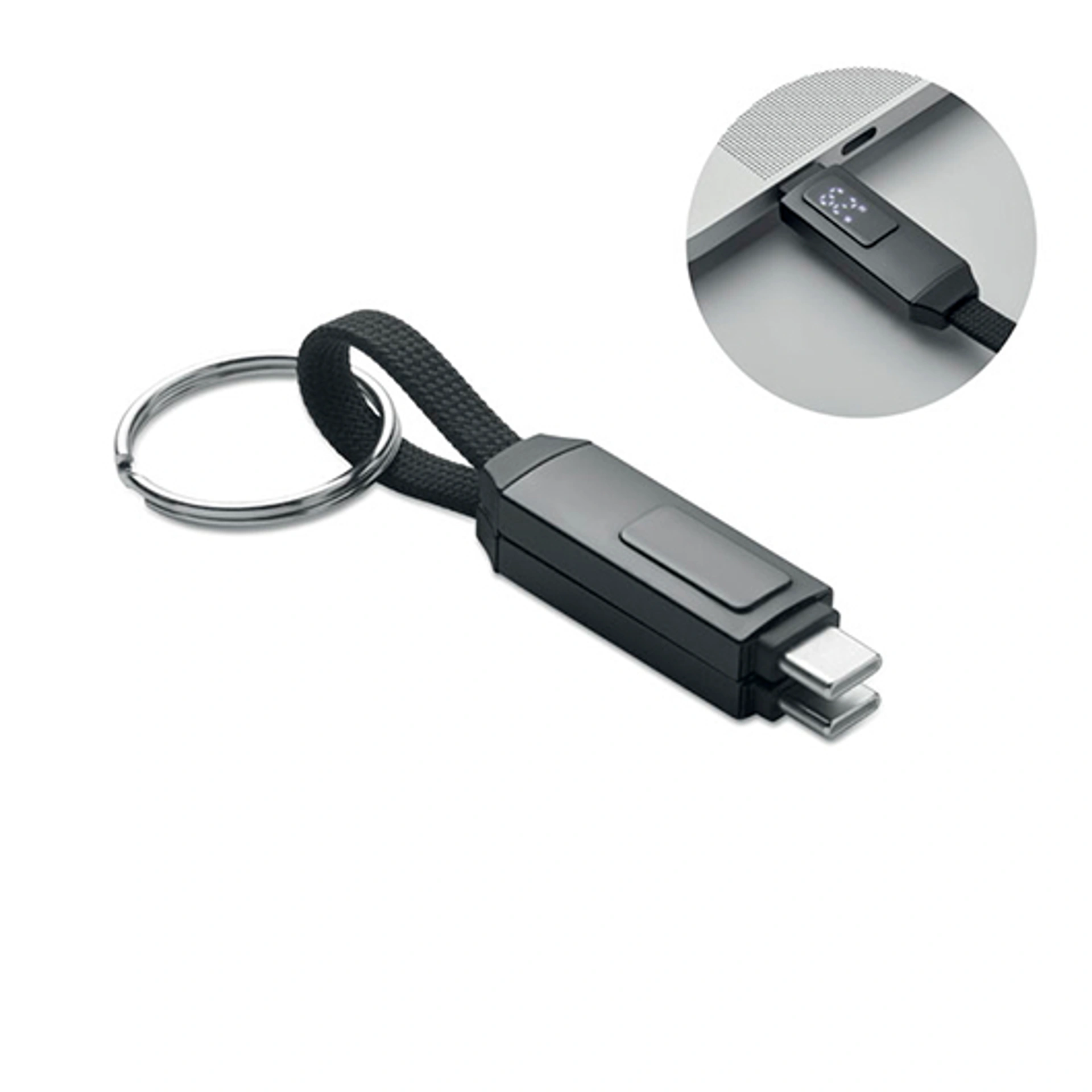 KEYSTO, Брелок з кабелем, 60W - Чорний