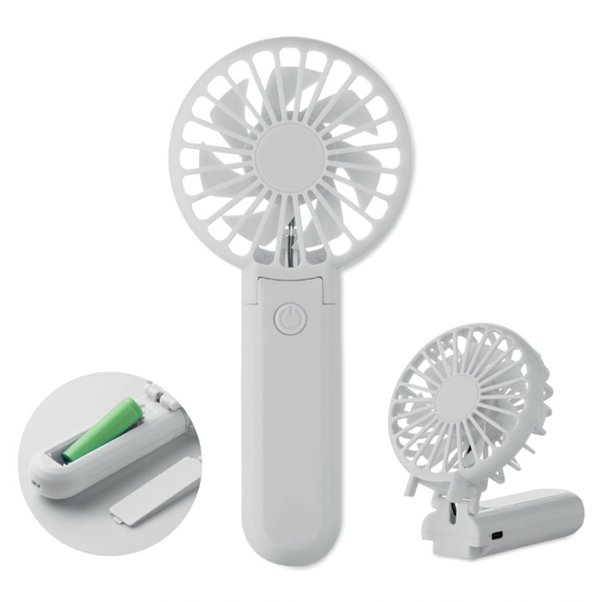 IBERA, Вентилятор-USB 2-в-1, 500 mAh, АБС-пластик - Білий