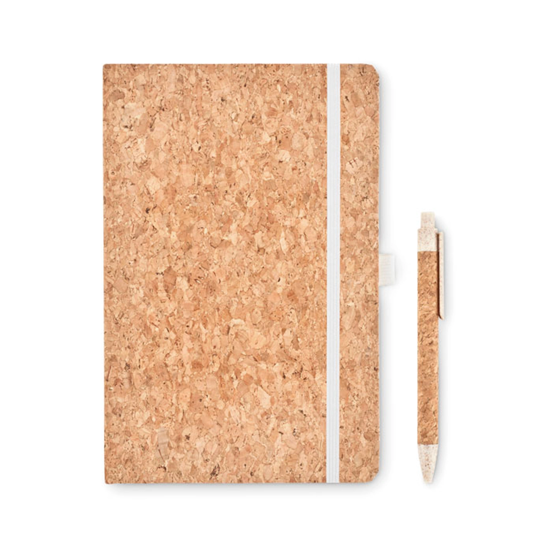 Записник A5 з ручкою SUBER SET, 96 л, корк - Pantone CORK COLOR