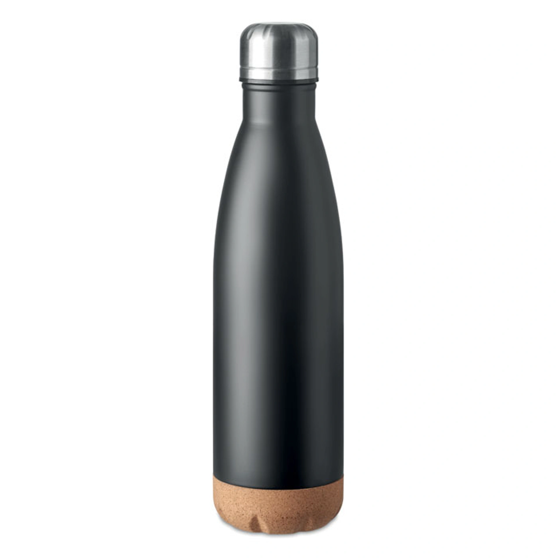 ASPEN CORK, Термопляшка з нержавіючої сталі з корковою основою, 600 мл - Чорний / Коричневий