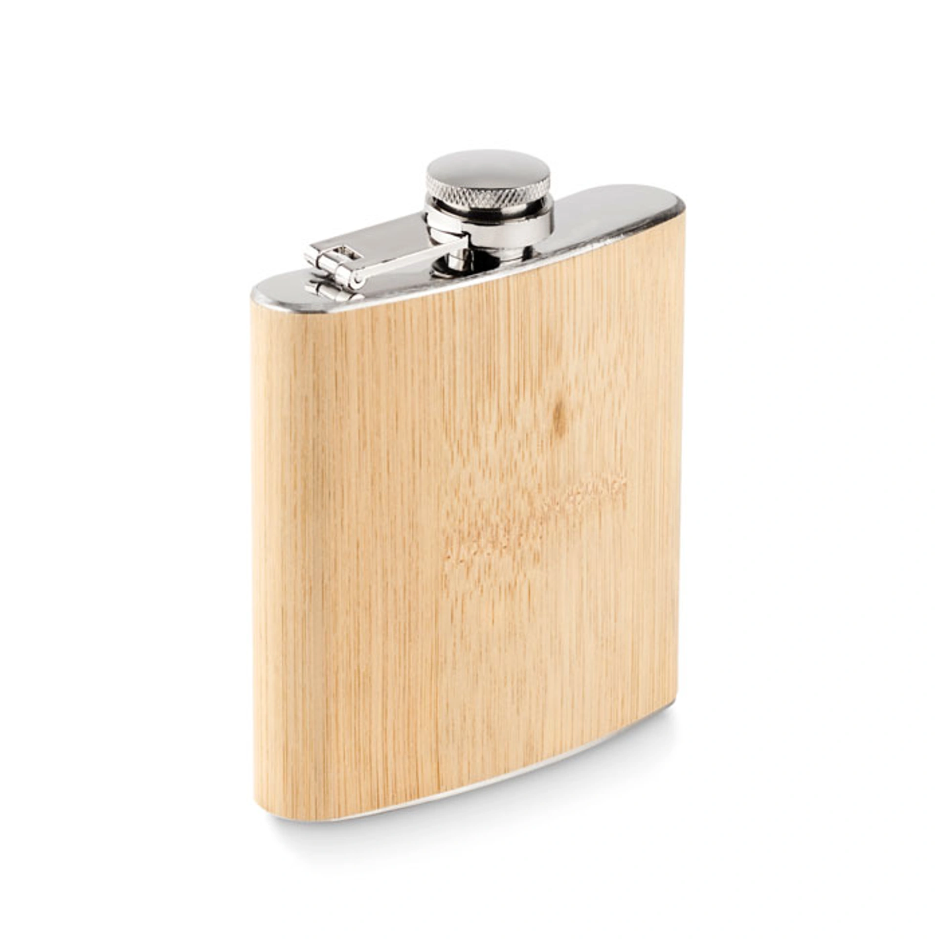 HIPHIP, Фляга сталева з бамбуковим покриттям, 170 мл - Pantone SILVER/BAMBOO