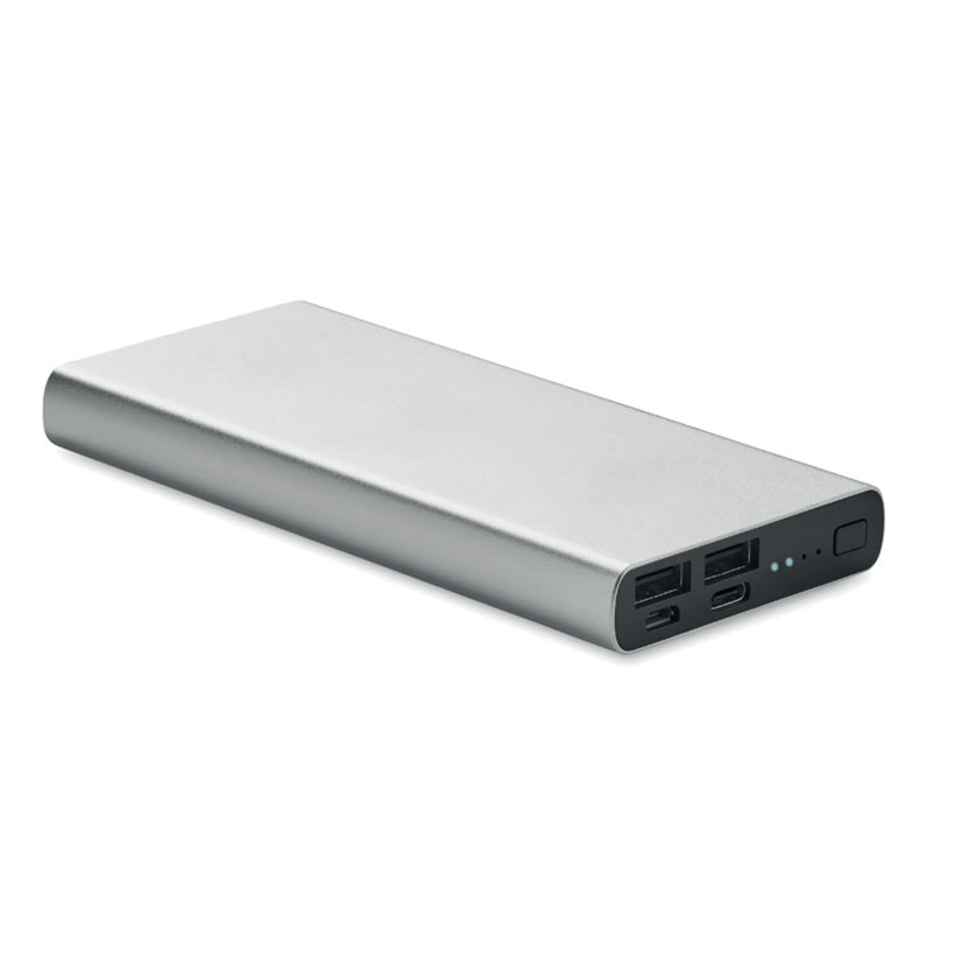 POWERFLAT 10C, Павербанк 10000 mAh, перероблений алюміній - Срібний