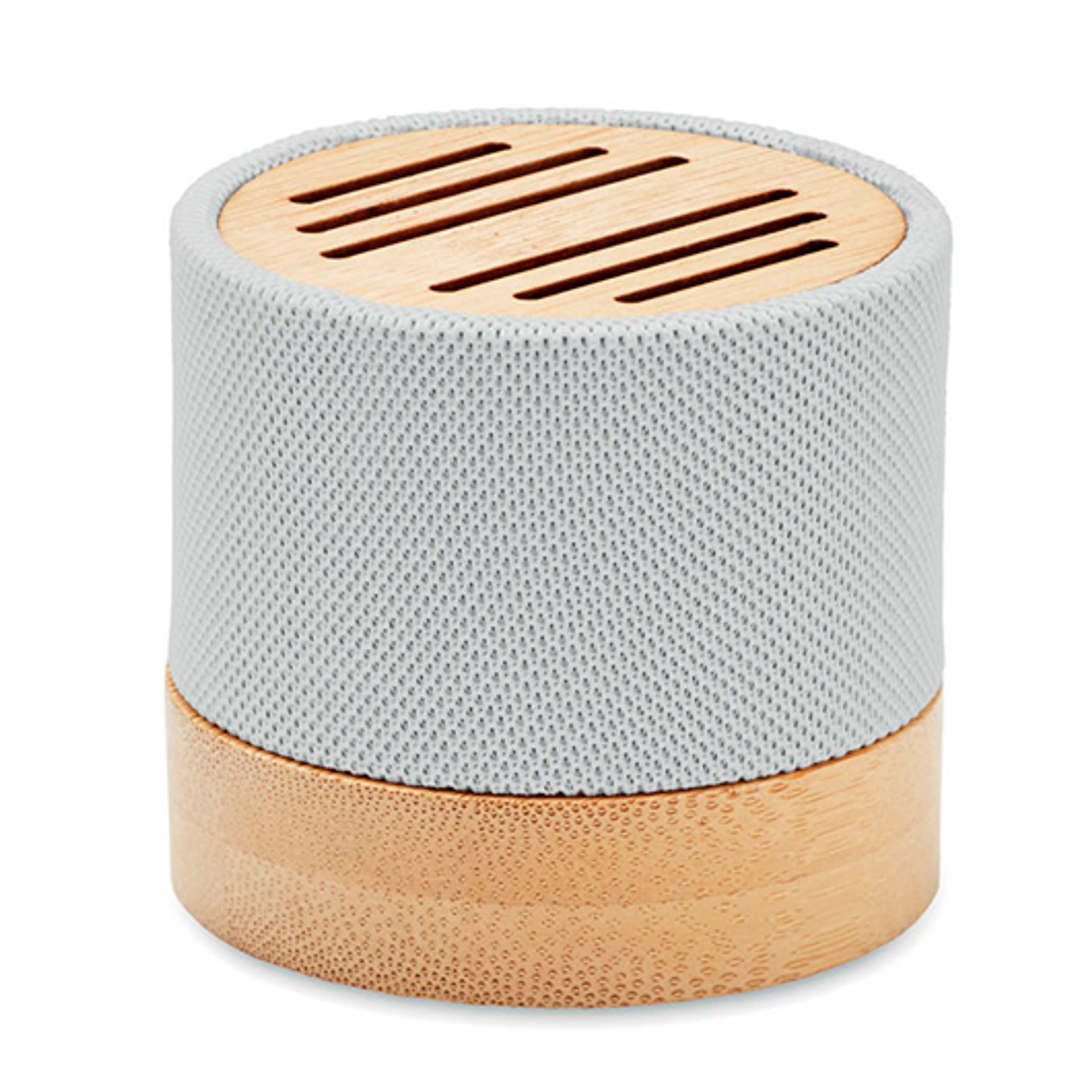 BOOL, Бездротова колонка RPET & Bamboo, Ø6, 1x5, 3 см - Білий