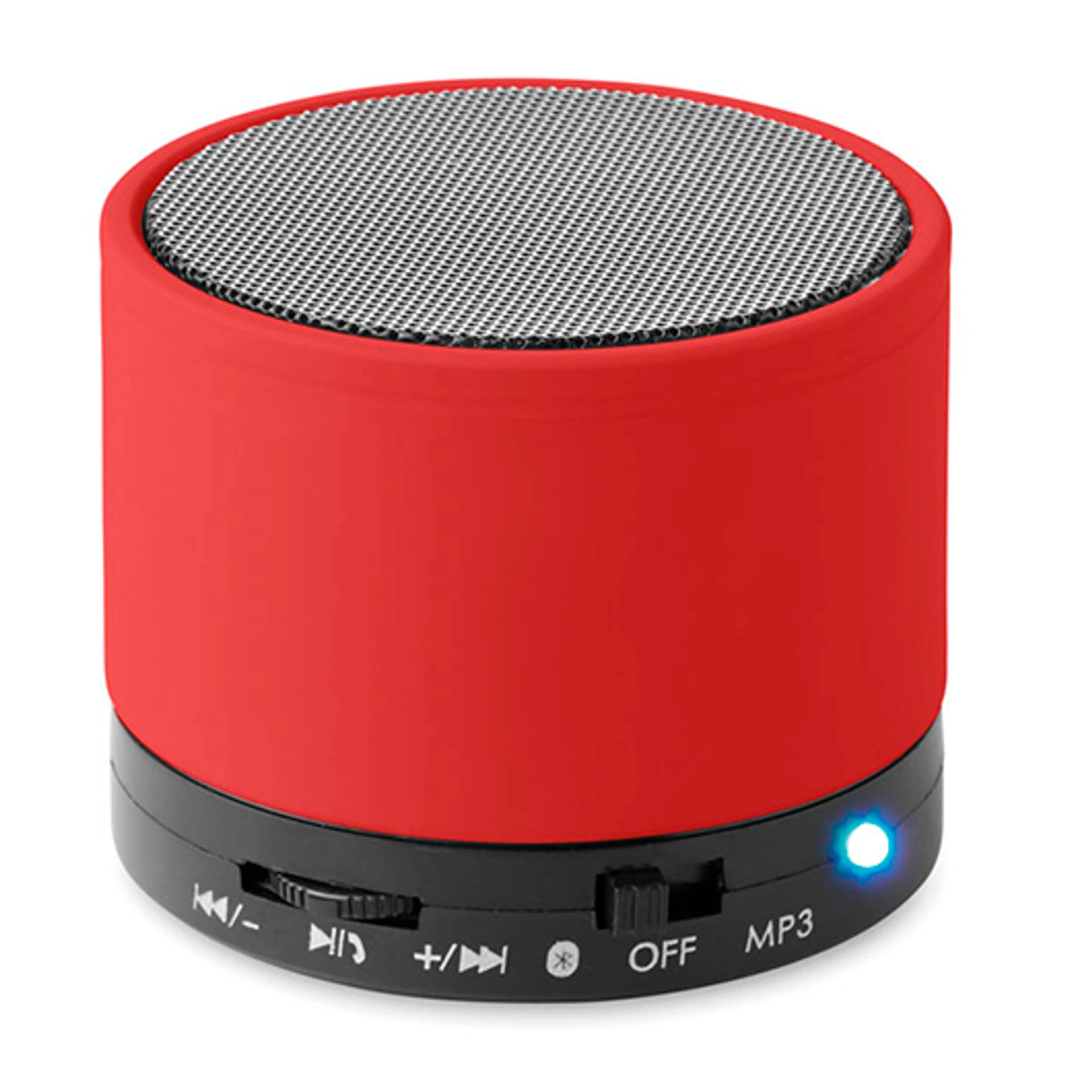 ROUND BASS, Портативна Bluetooth-колонка, Ø6x4, 9 см - Pantone 185C